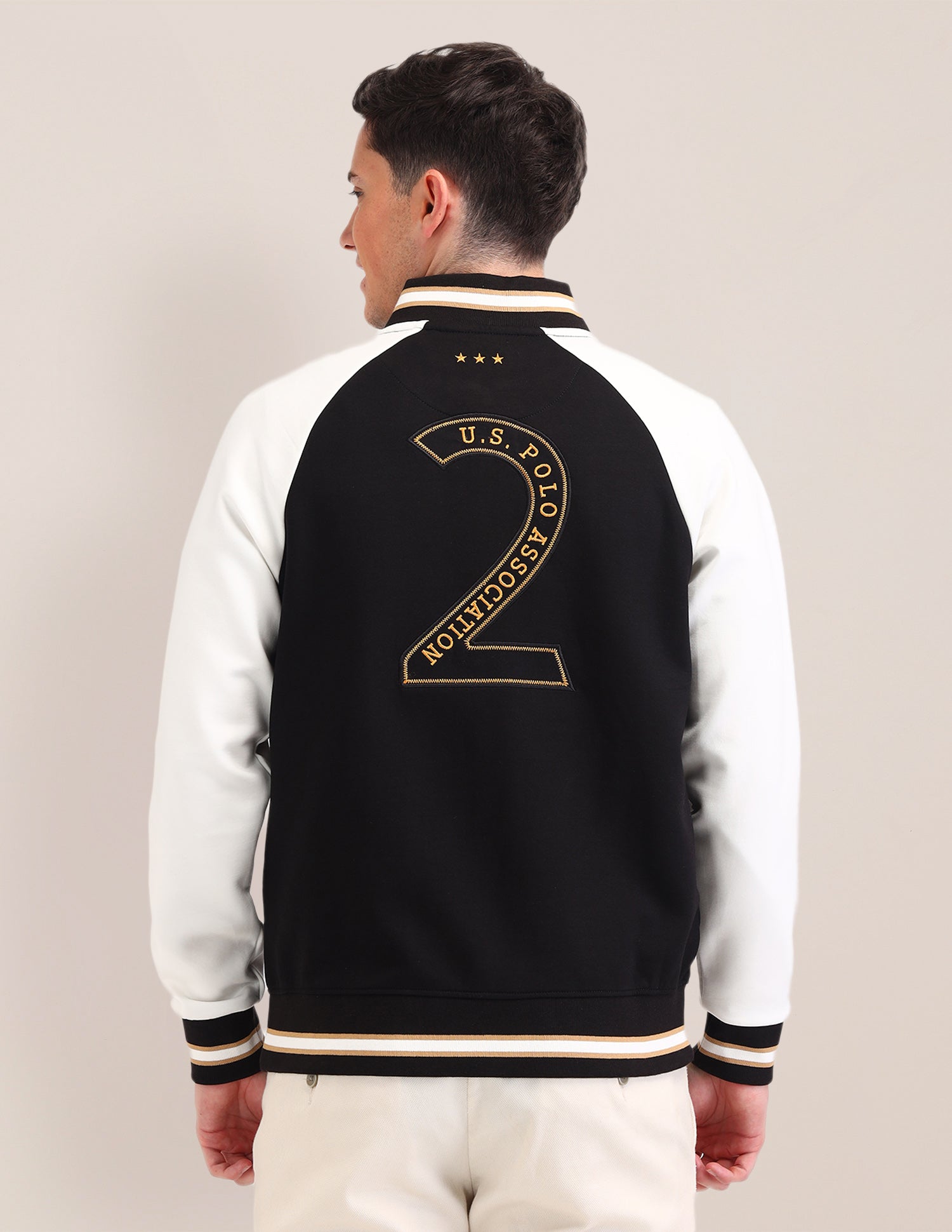 Colour Blocked Regular Fit Sweatshirt Black - U.S. POLO ASSN. | Large