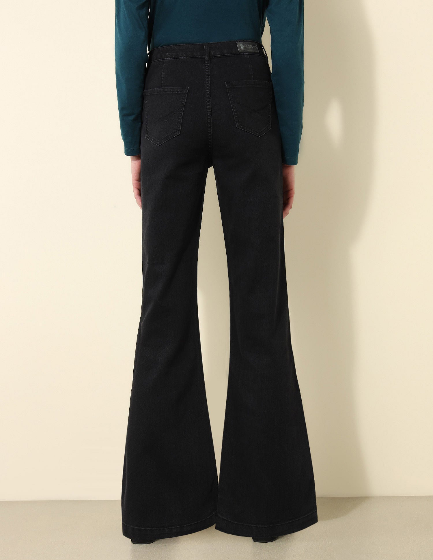 High Rise Flared Fit Jeans Dark Grey - U.S. POLO ASSN. | Large