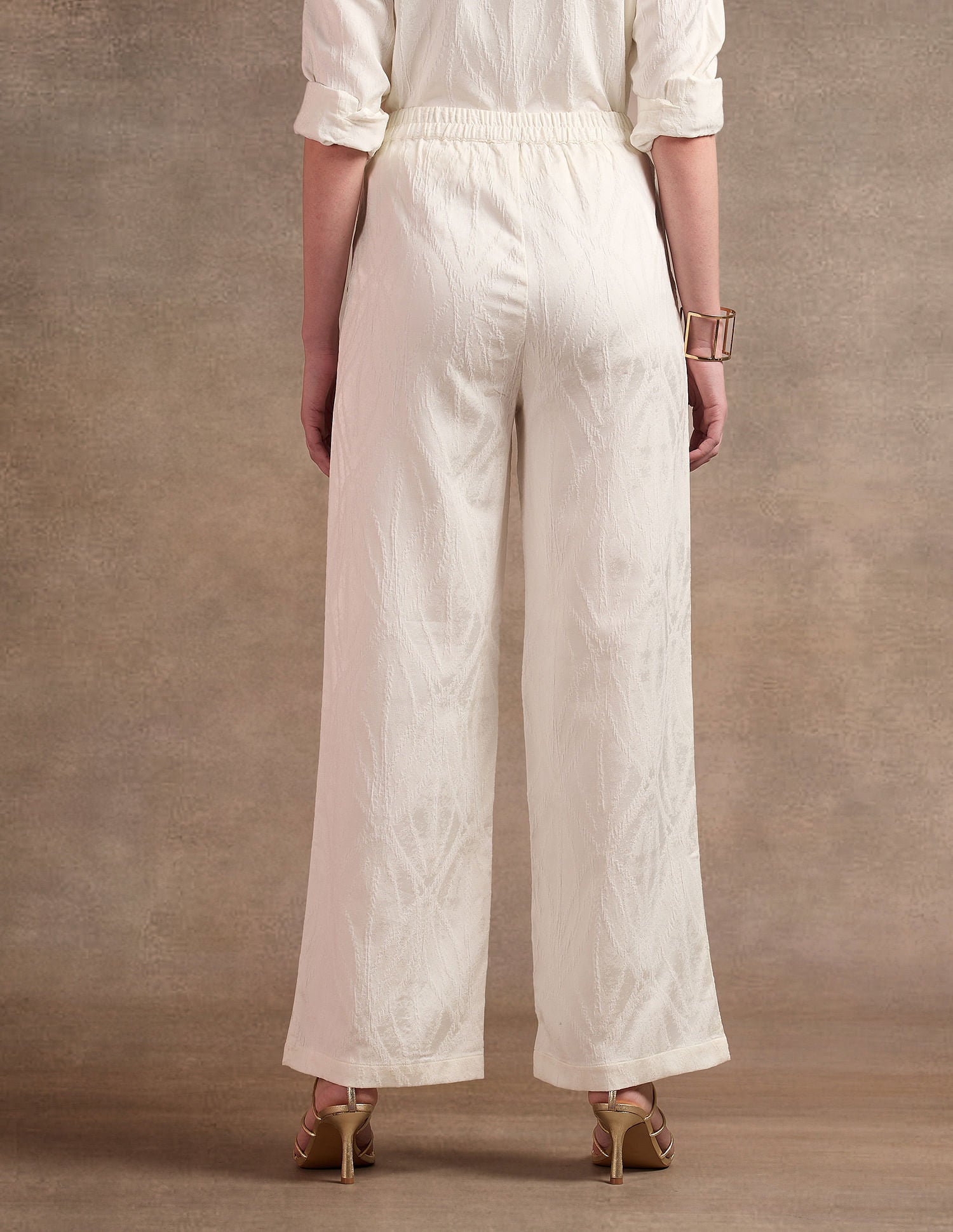High Rise Wide Leg Trousers White - U.S. Polo Assn. India | Large