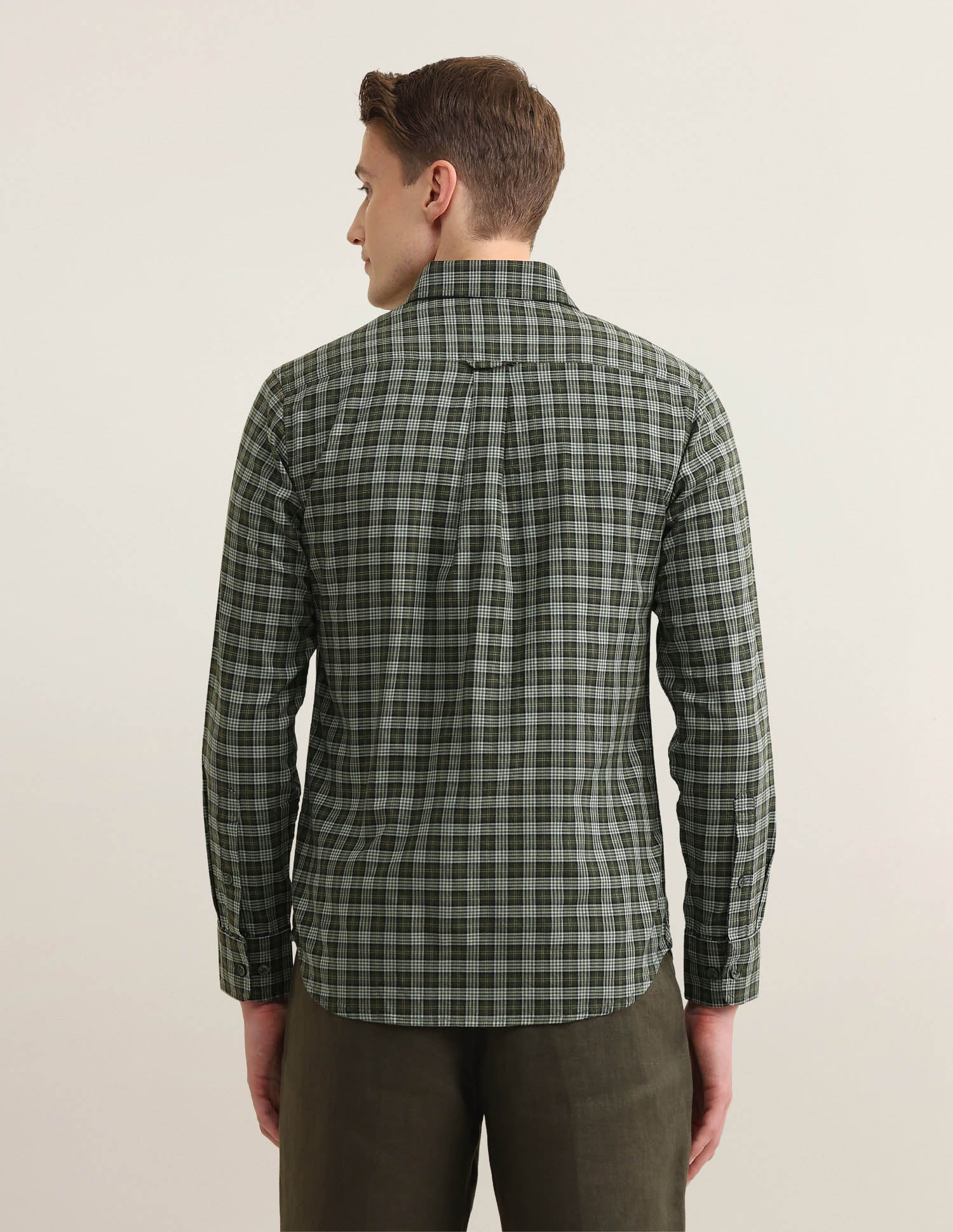 Grid Tattersall Checked Sotogrande Shirt Green - U.S. Polo Assn. India | Large