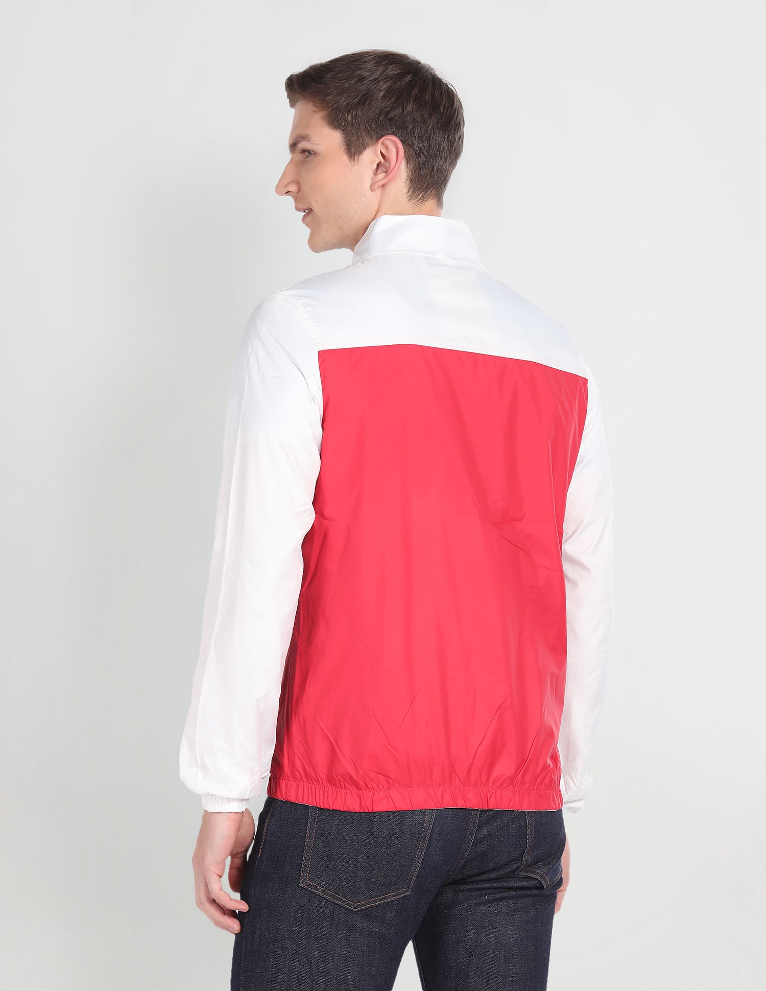 Colour Block Windcheater Jacket Red and Navy - U.S. Polo Assn. India | Large