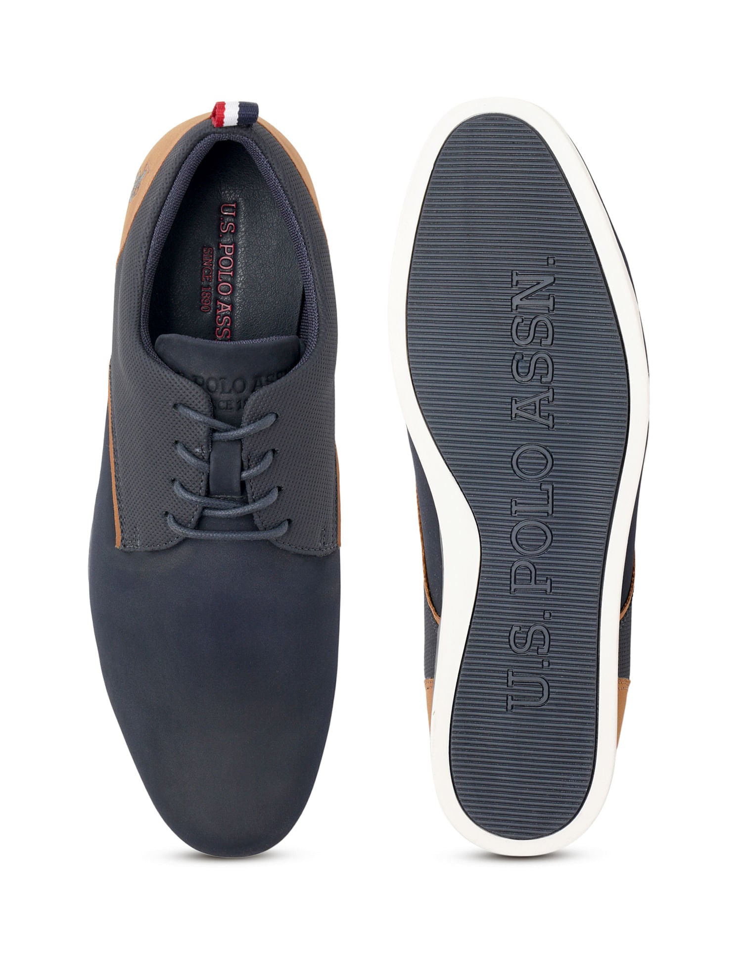 Men Darryl 2.0 Navy Work Casuals Lace Up Shoes Navy - U.S. POLO ASSN. | Large