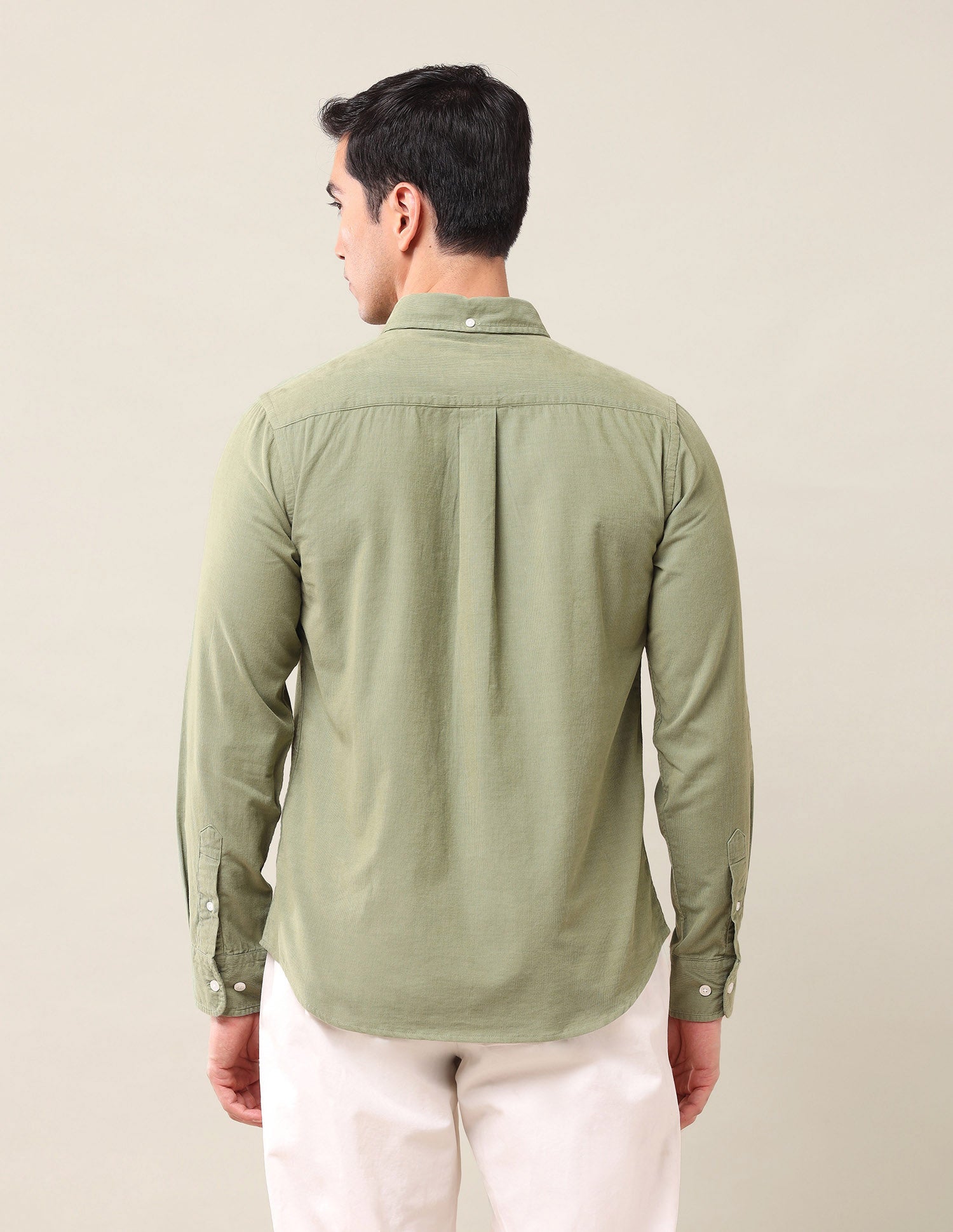 Tailored Fit Corduroy Shirt Light Green - U.S. Polo Assn. India | Large
