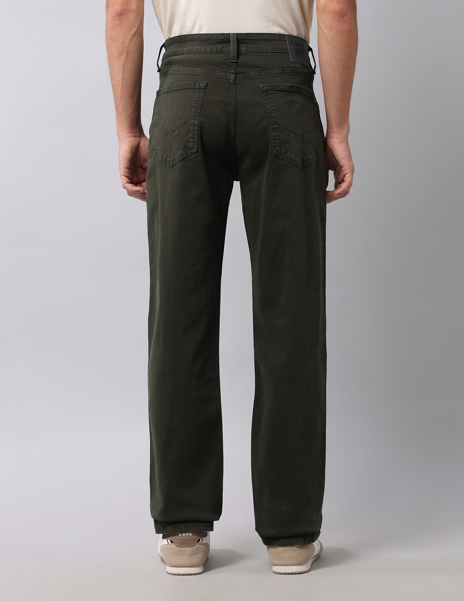Shawn Relaxed Fit Green Jeans Olive - U.S. Polo Assn. India | Large