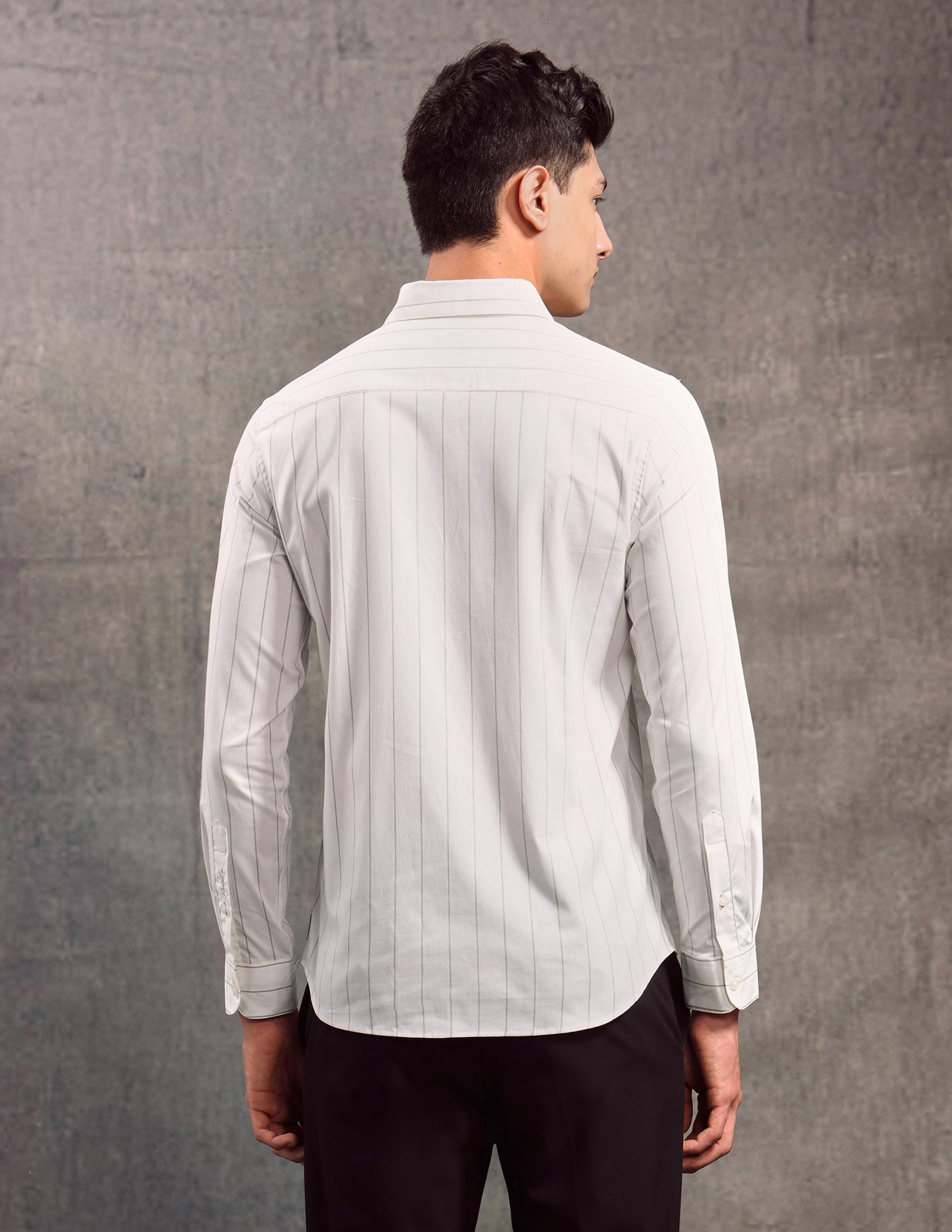 Vertical Striped Slim Fit Shirt White - U.S. POLO ASSN. | Large