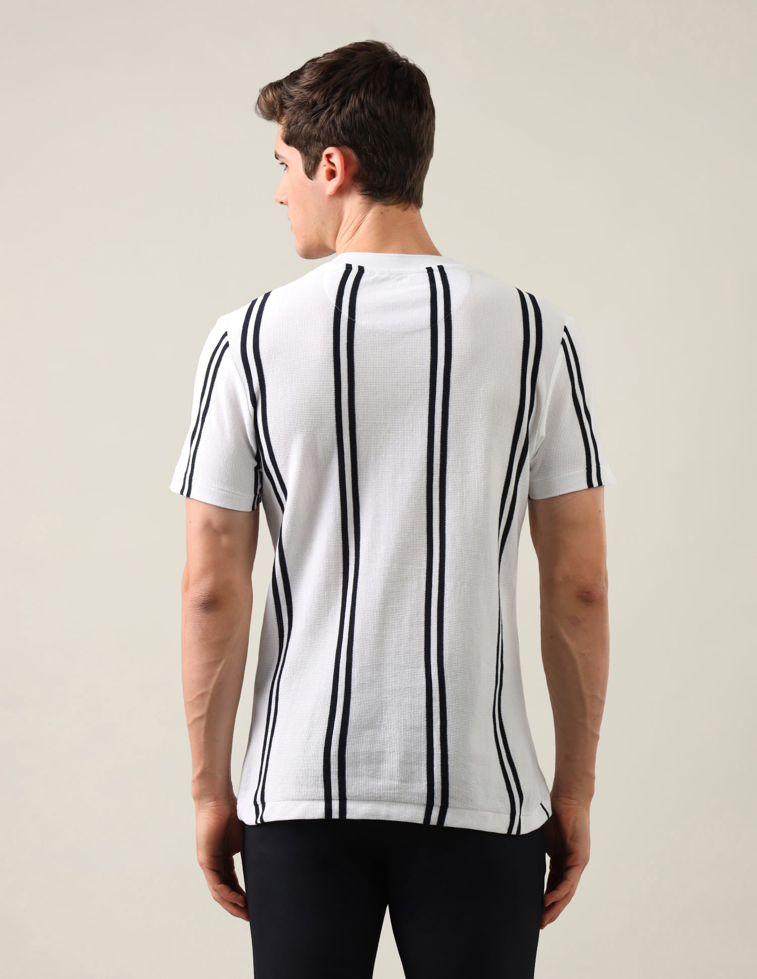 Vertical Striped Slim Fit T-Shirt White - U.S. Polo Assn. India | Large