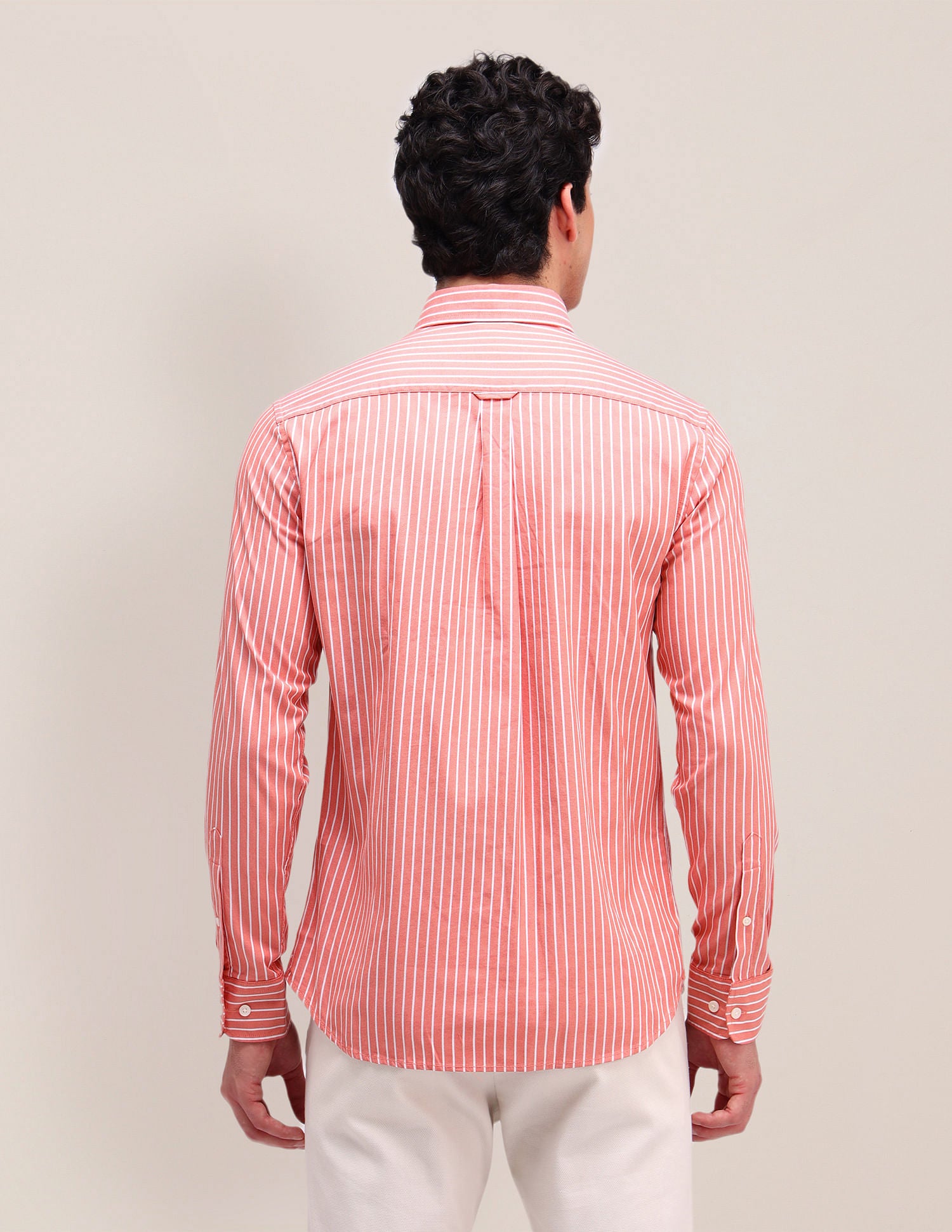 Dobby Weave Regular Fit Shirt Orange - U.S. Polo Assn. India | Large