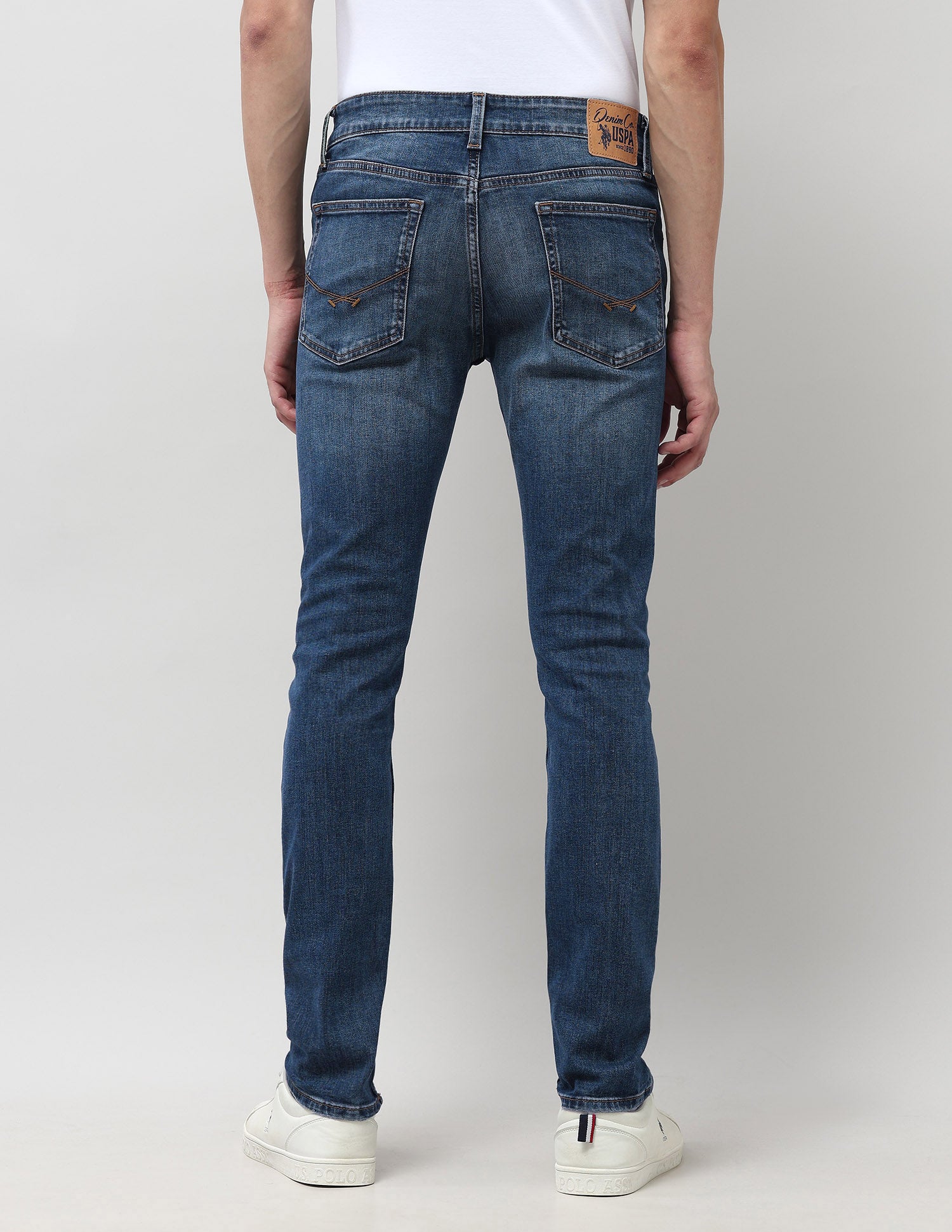 Regallo Skinny Fit Blue Jeans Mid Wash - U.S. POLO ASSN. | Large