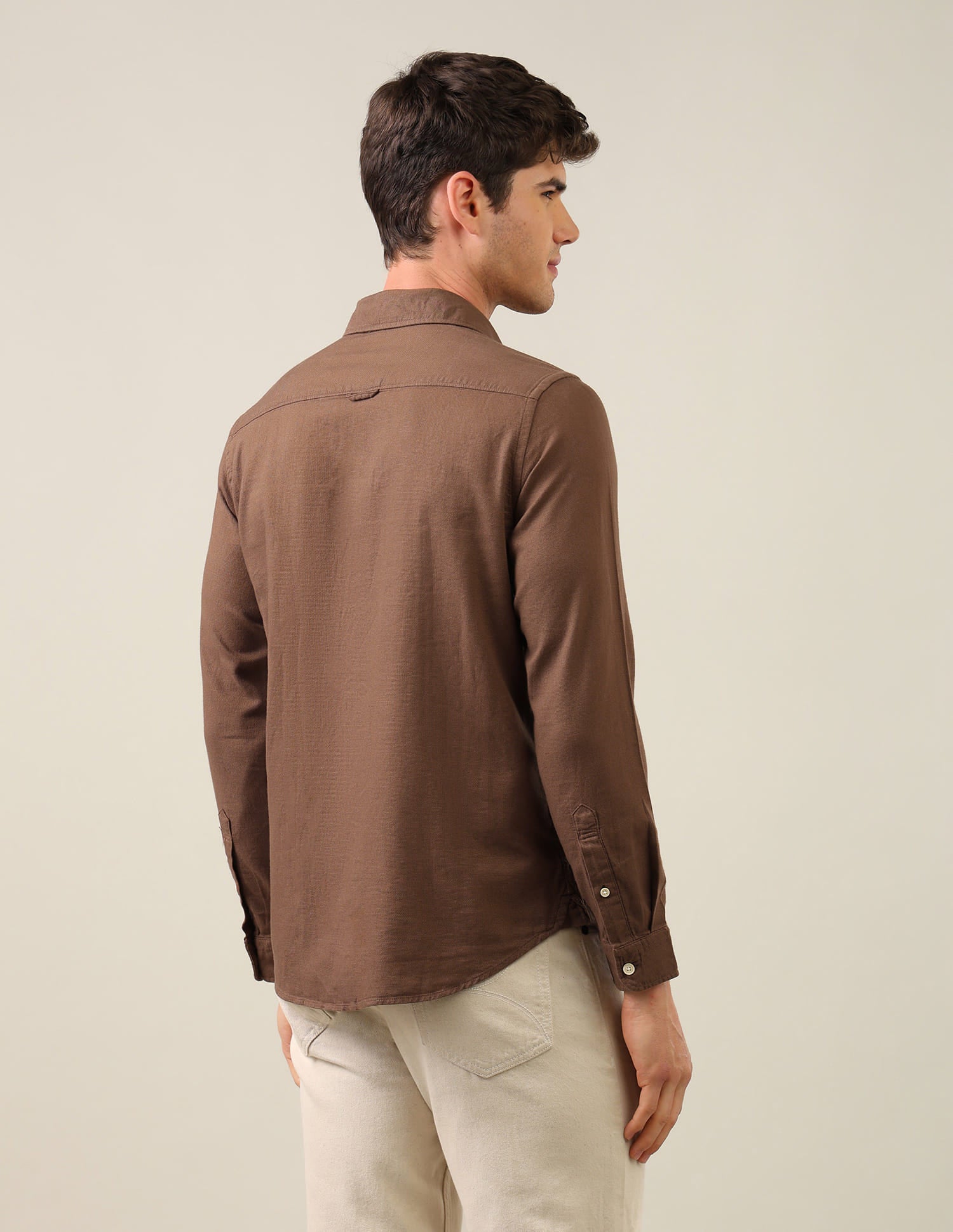 Dobby Regular Fit Shirt Brown - U.S. Polo Assn. India | Large