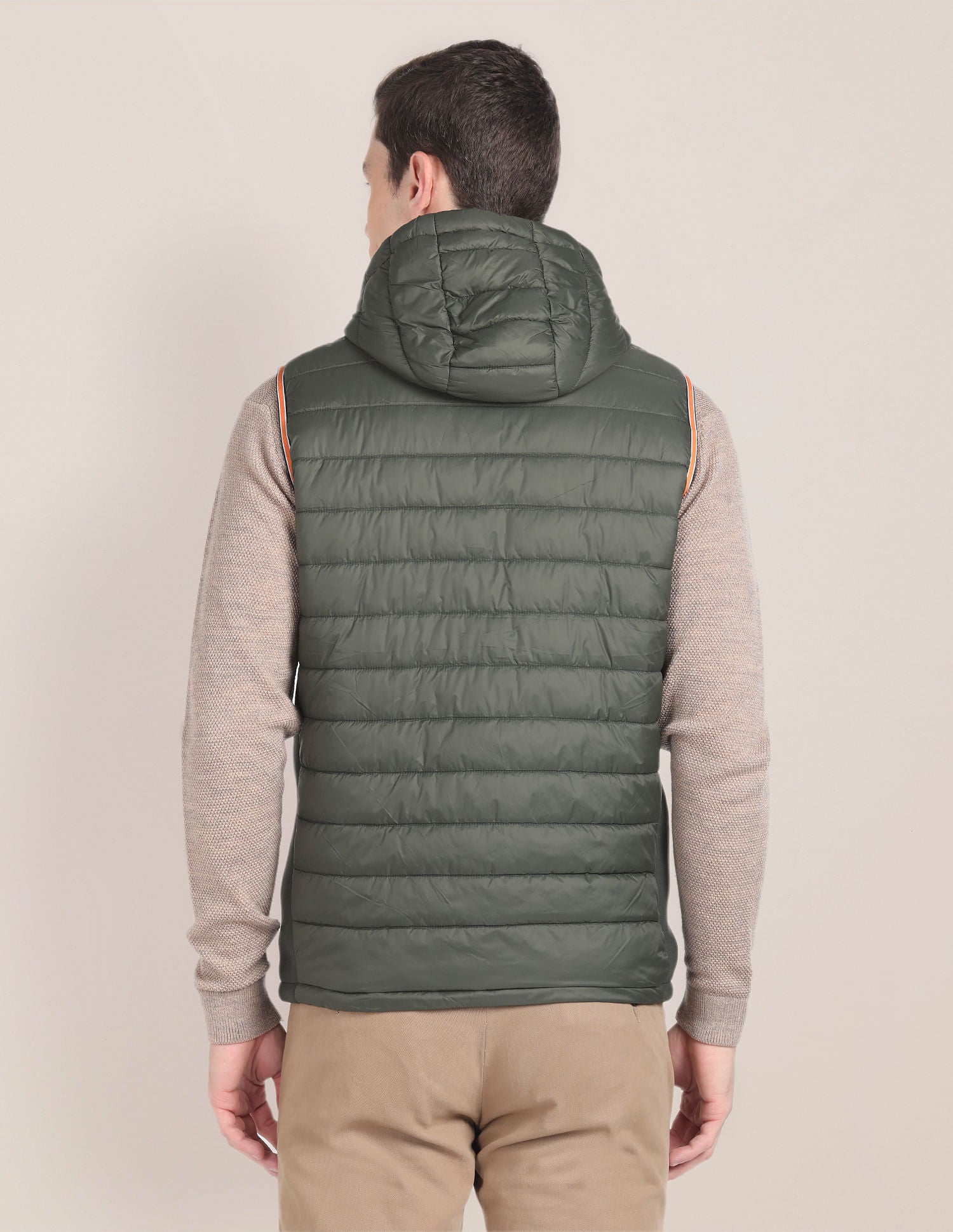 Gillet Puffer Hooded Jacket Olive - U.S. POLO ASSN. | Large