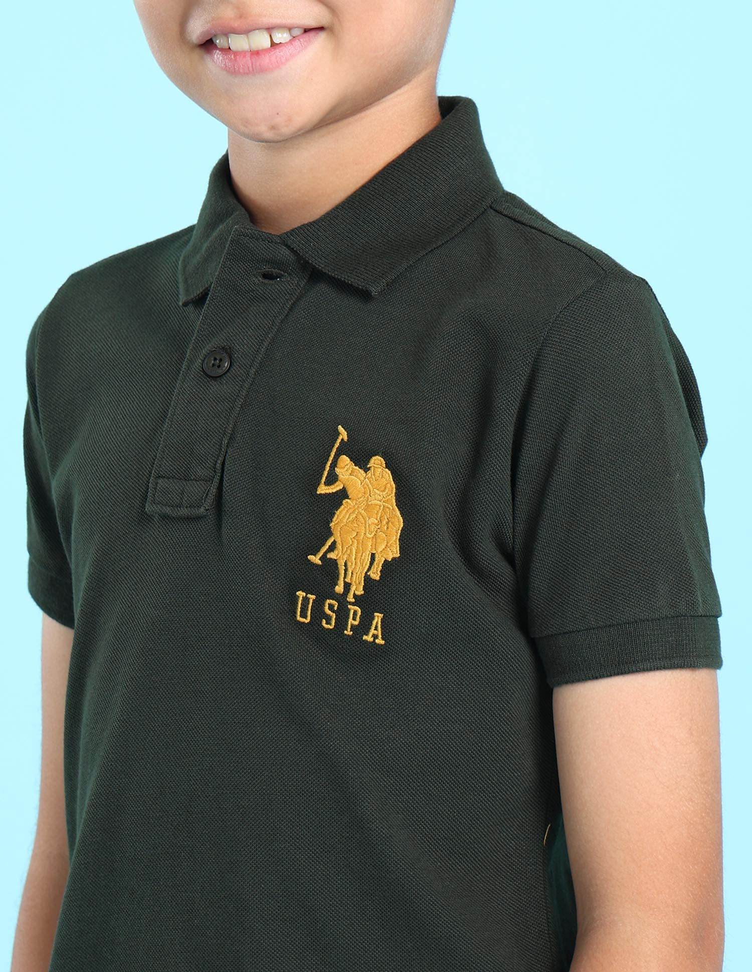 Boys Solid Polo Shirt Olive - U.S. POLO ASSN. | Large