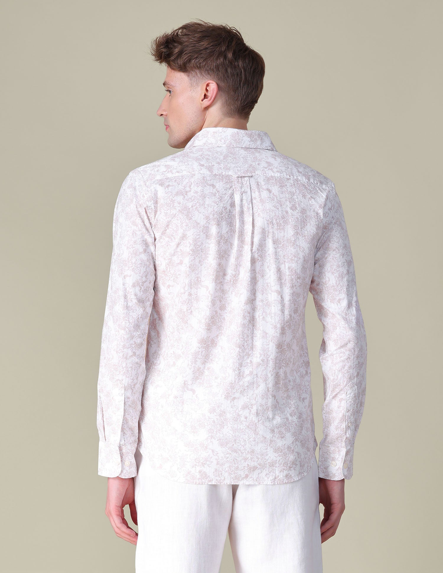 Floral Printed Tailored Fit Shirt Light Pink - U.S. POLO ASSN. | Large