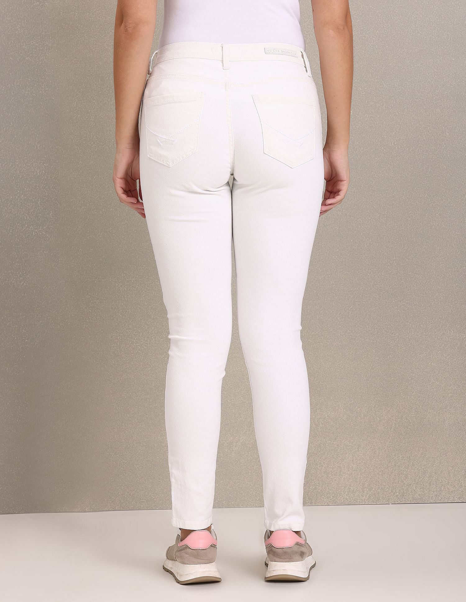Distressed Skinny Fit Jeans White - U.S. Polo Assn. India | Large