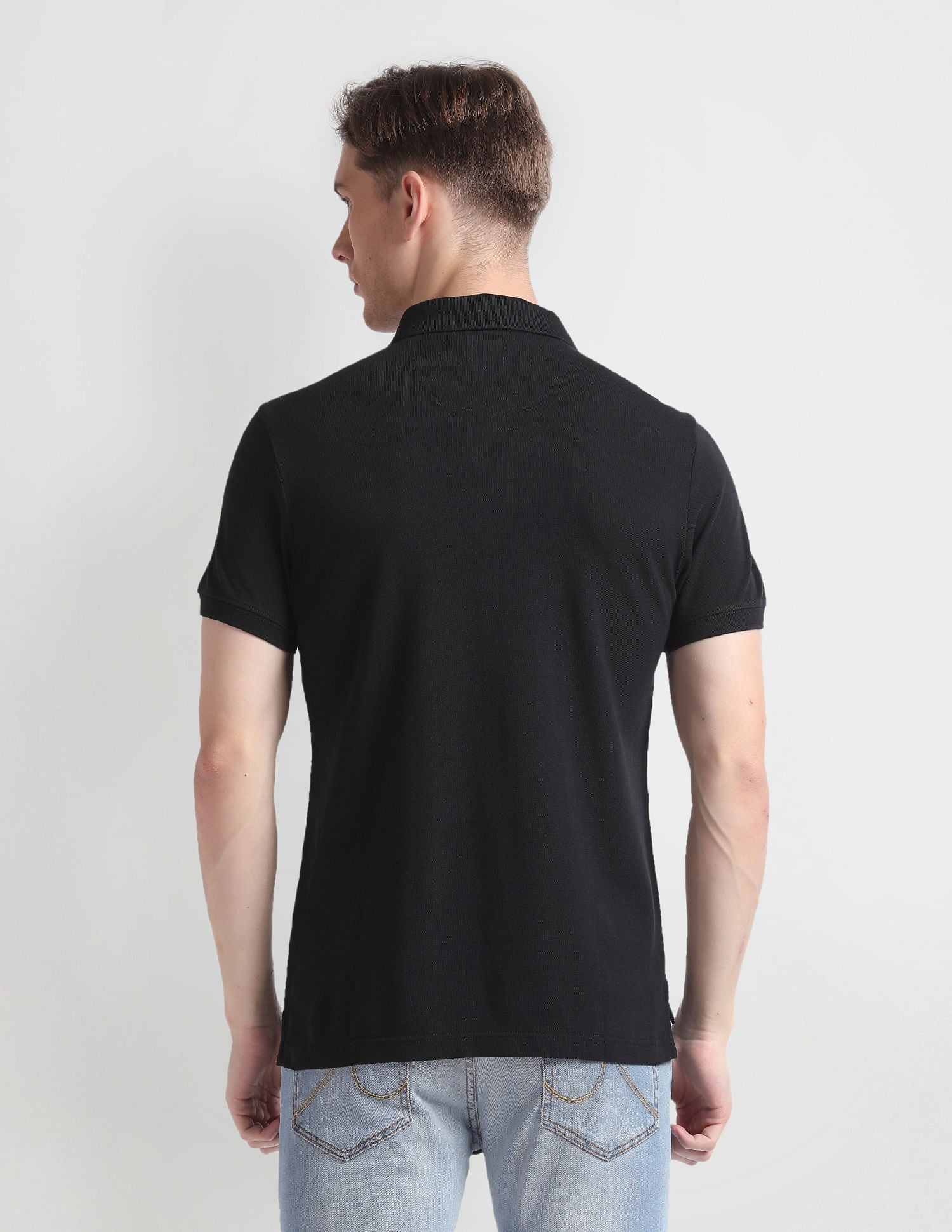 Brand Stripe Cotton Polo Shirt Black - U.S. Polo Assn. India | Large