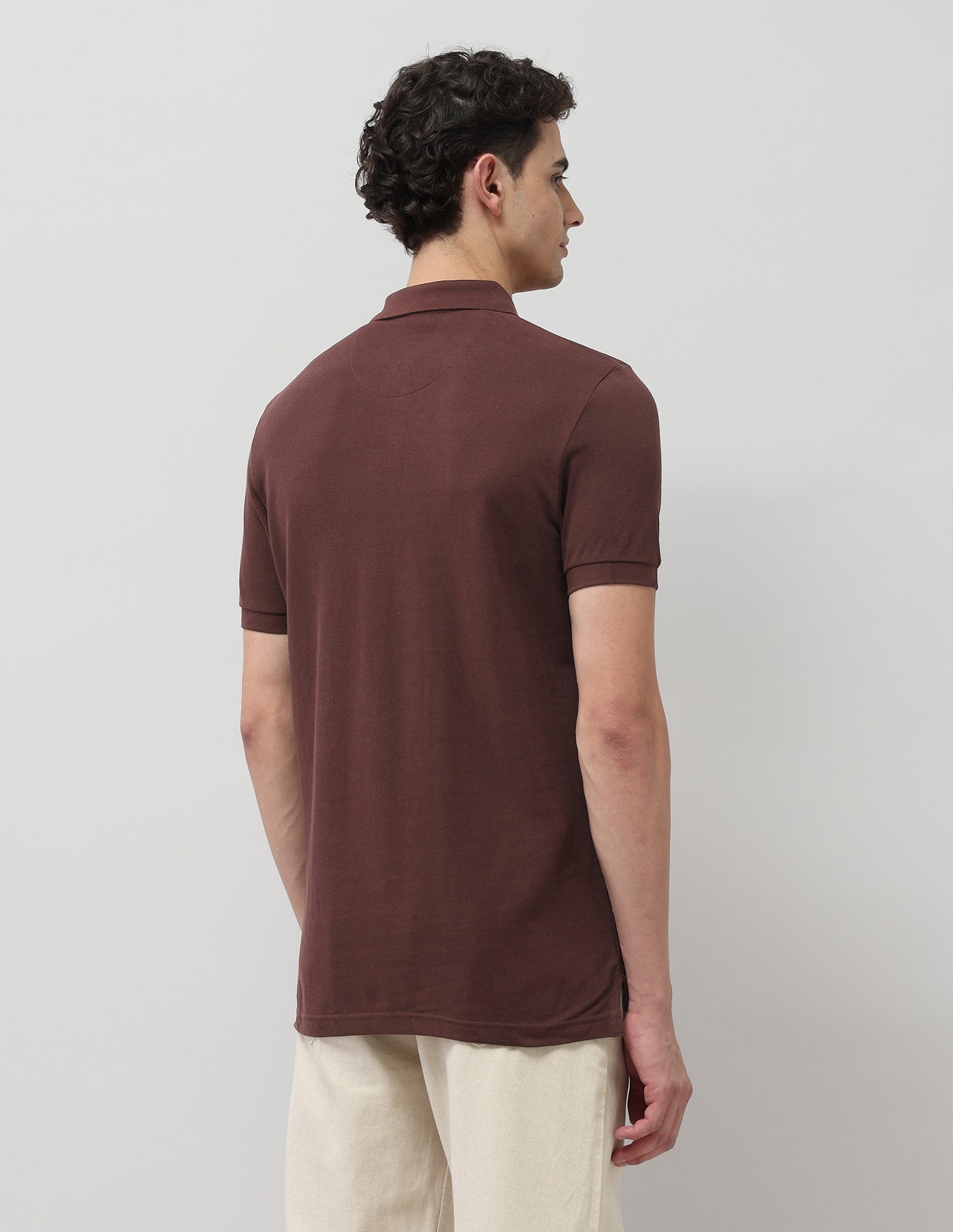 Pure Cotton Muscle Fit Polo Shirt Dark Brown - U.S. Polo Assn. India | Large