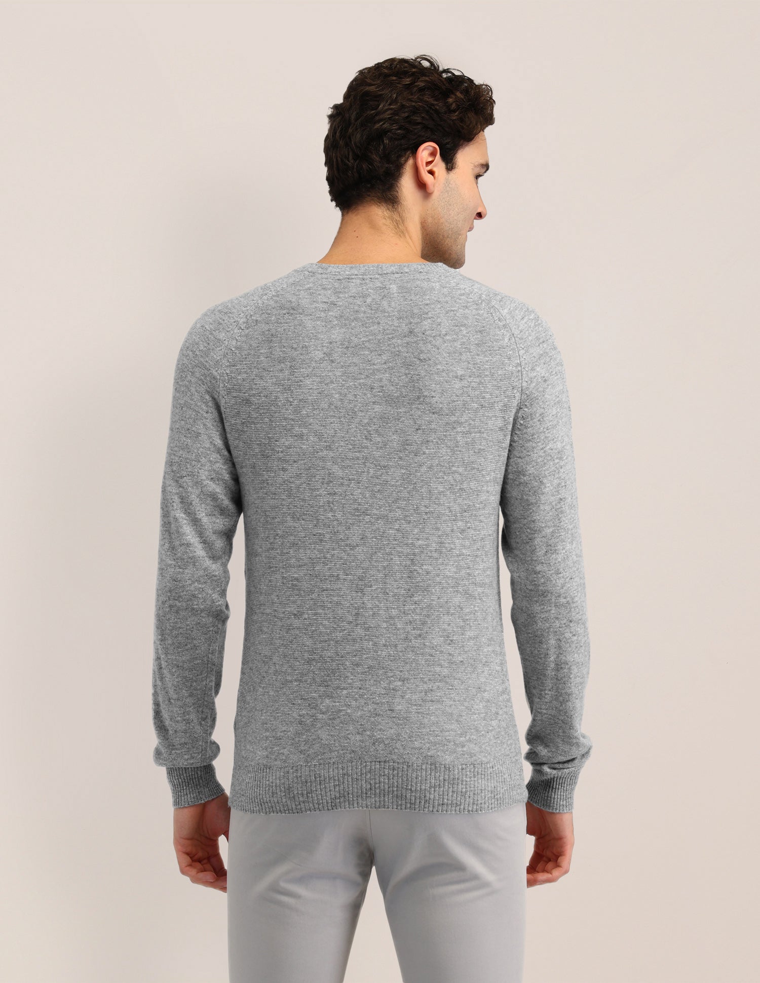 Textured Regular Fit Sweater Light Grey - U.S. Polo Assn. India | Large