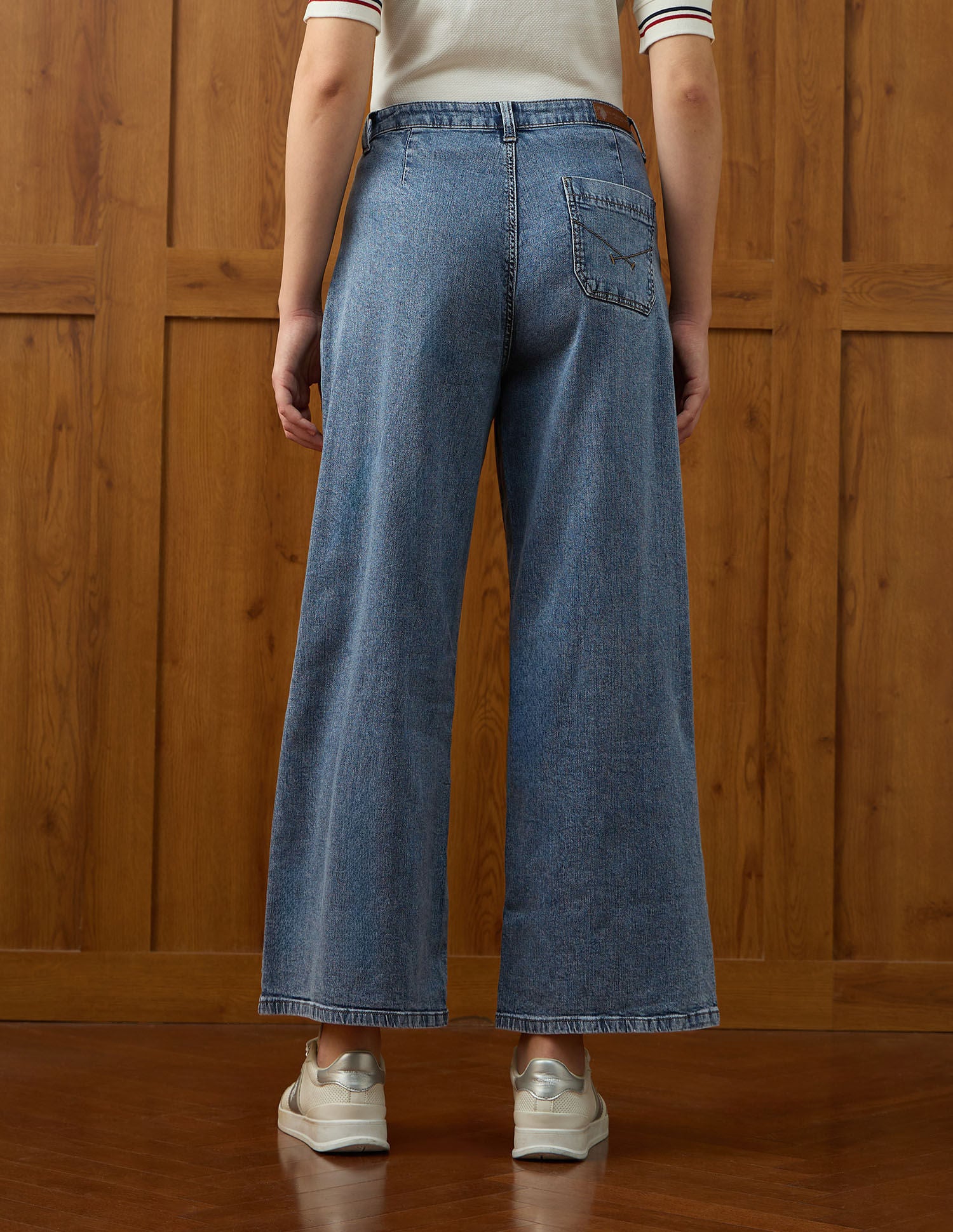 High-Rise Wide Leg Fit Jeans Blue - U.S. POLO ASSN. | Large