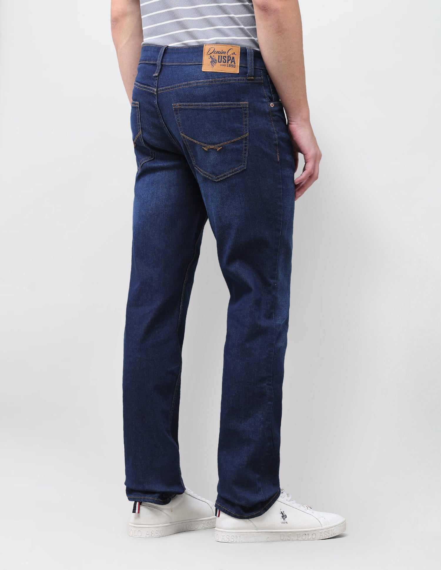 Solid Slim Straight Fit Jeans Blue - U.S. Polo Assn. India | Large