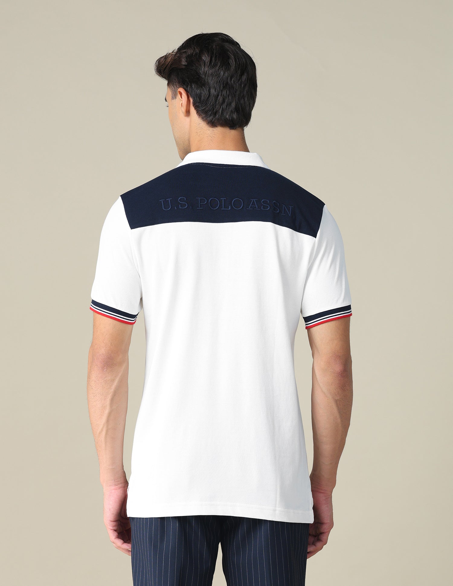 Colourblocked Brand Embroidered Regular Fit Polo Shirt White - U.S. POLO ASSN. | Large