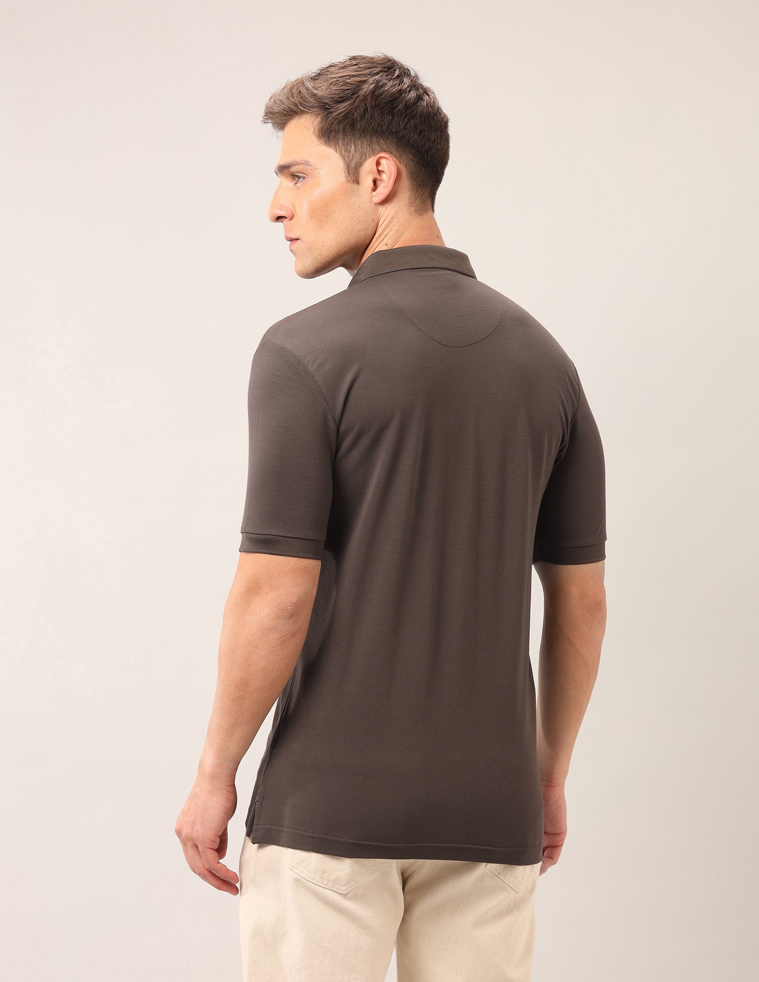 Solid Muscle Fit Polo Shirt Dark Brown - U.S. POLO ASSN. | Large