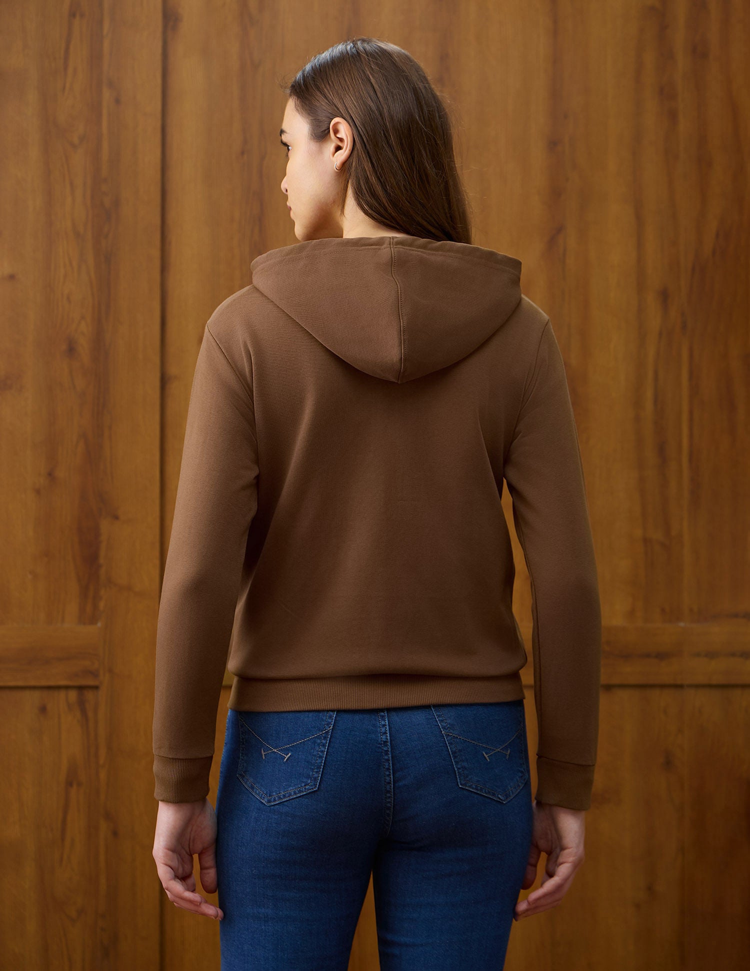 Solid Regular Fit Hooded Sweater Brown - U.S. POLO ASSN. | Large