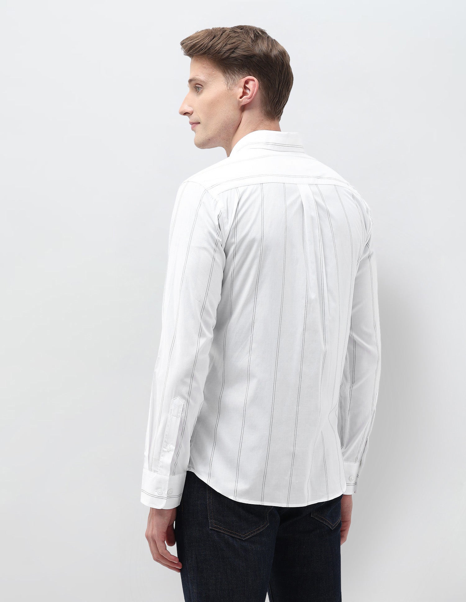 Vertical Striped Dobby Shirt White - U.S. POLO ASSN. | Large