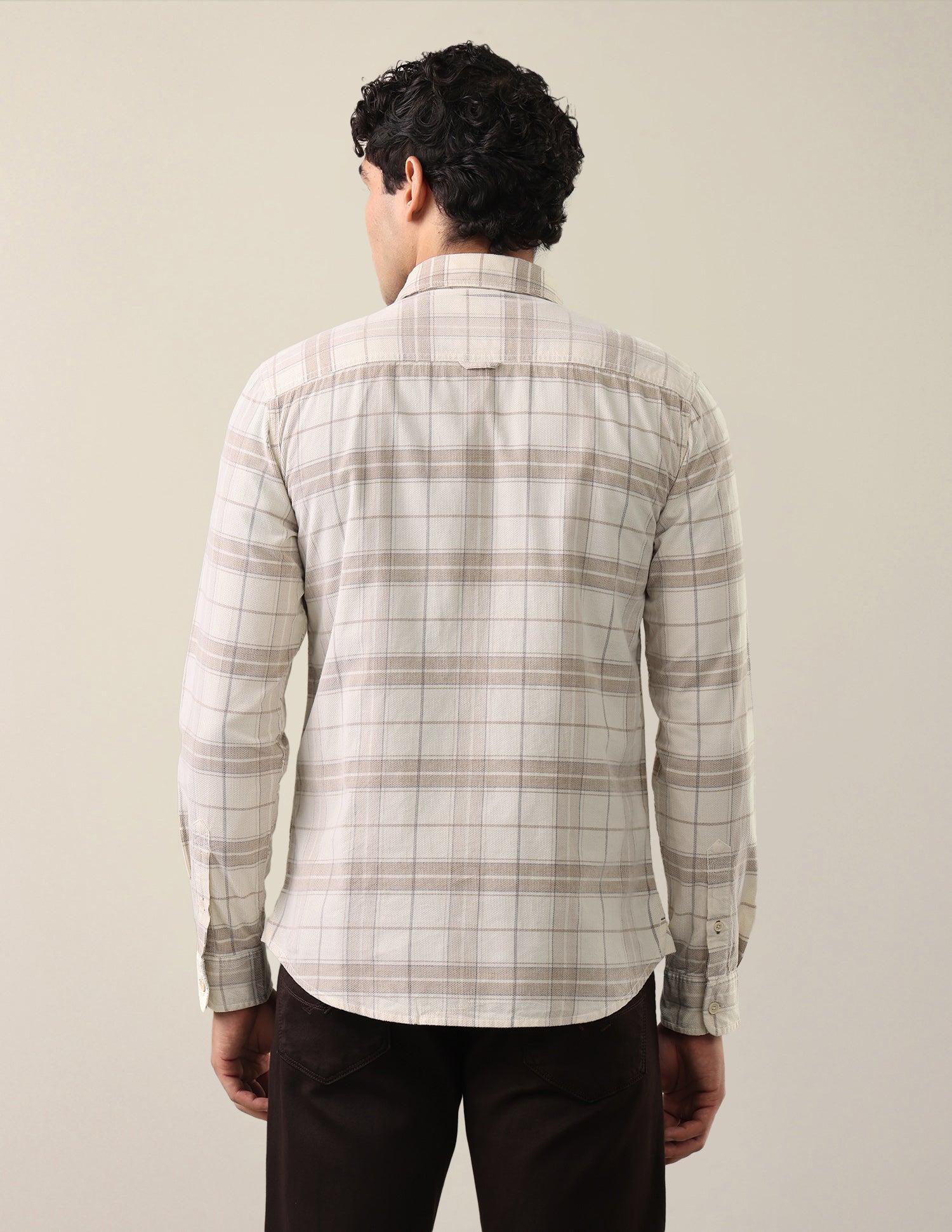 Corduroy Grid Tattersall Checked Shirt Beige - U.S. Polo Assn. India | Large