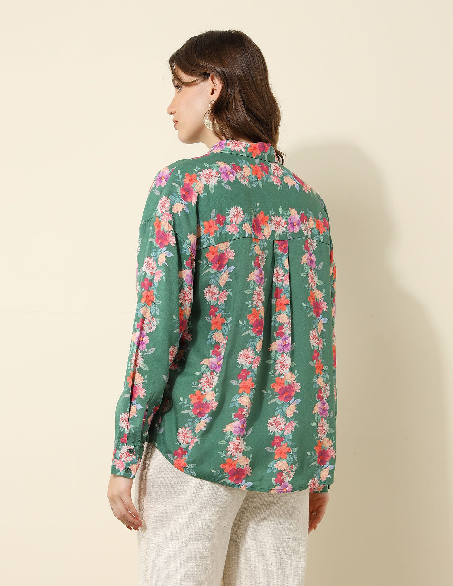 Floral Printed Regular Fit Shirt Green - U.S. POLO ASSN. | Large