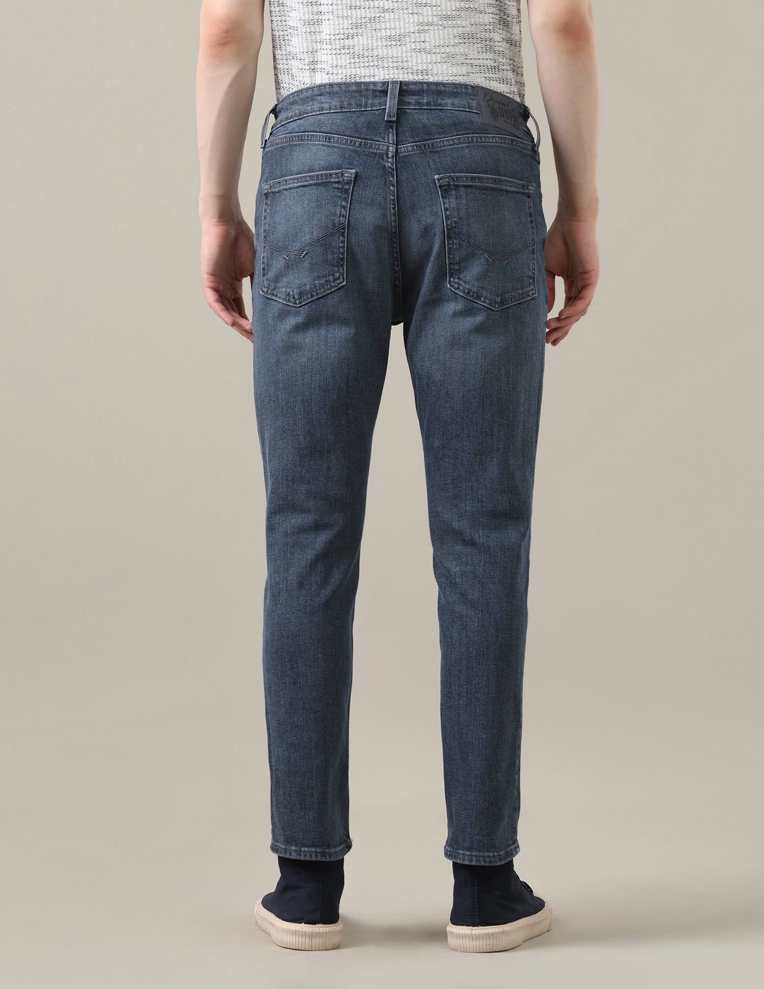 Cole Comfort Cropped Fit Blue Jeans Blue - U.S. Polo Assn. India | Large