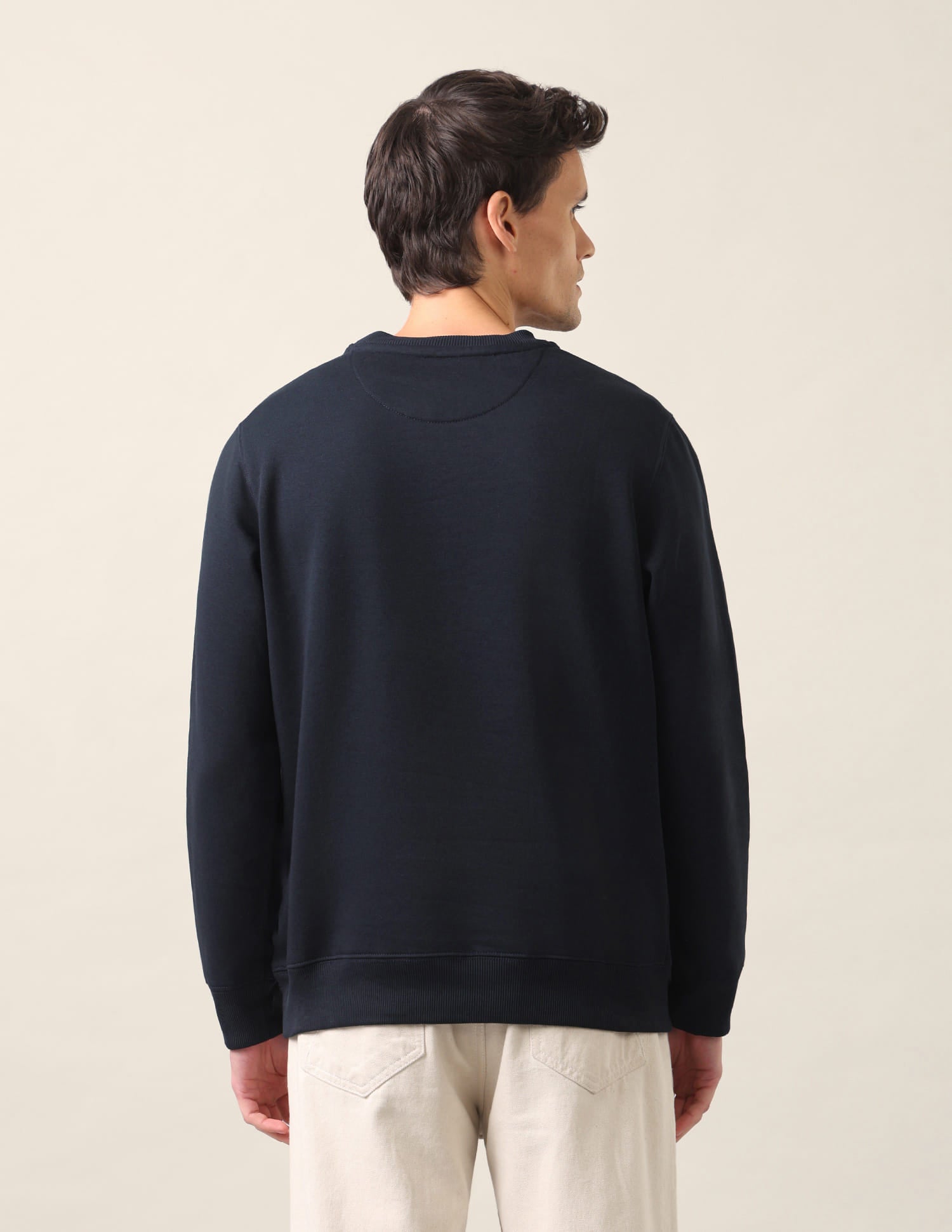 Crew Neck Printed Logo Sweatshirt Navy - U.S. Polo Assn. India | Large
