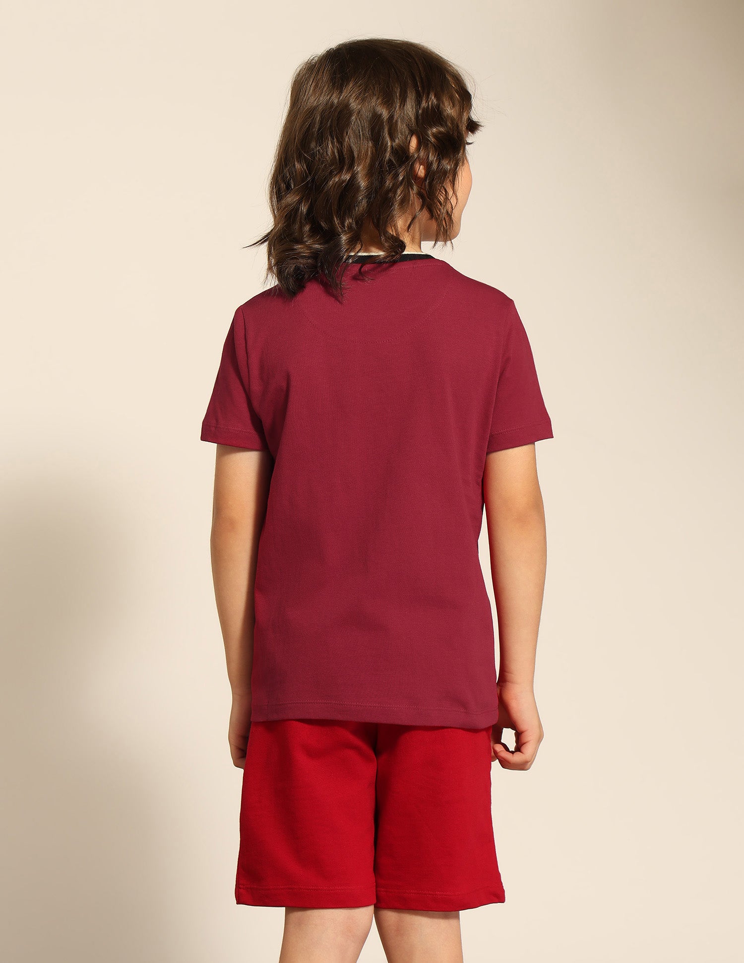 Boys Brand Embossed Pure Cotton T-Shirt Burgundy - U.S. POLO ASSN. | Large