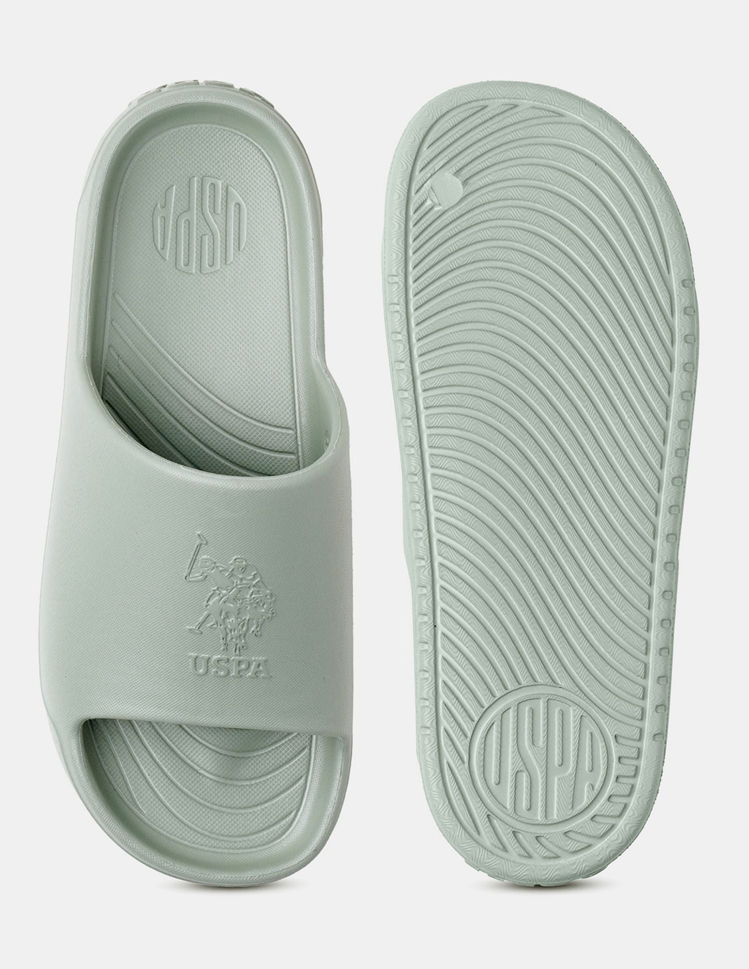 Men Palmer Open Toe Slippers Light Green - U.S. POLO ASSN. | Large