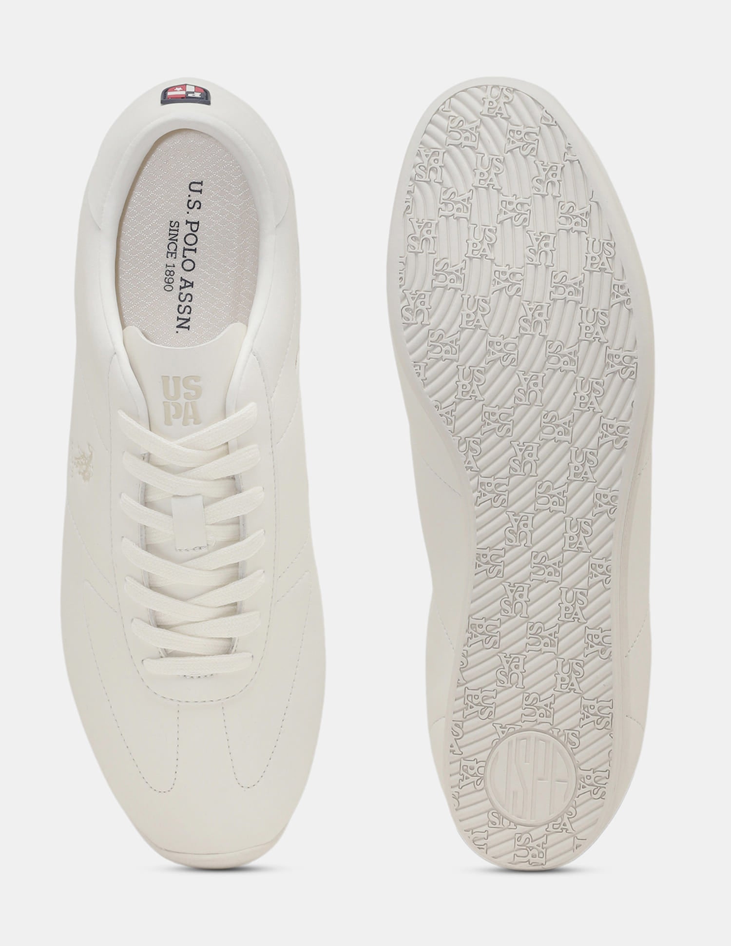 Round Toe Lace Ups Sheild 1890 Sneakers White - U.S. Polo Assn. India | Large