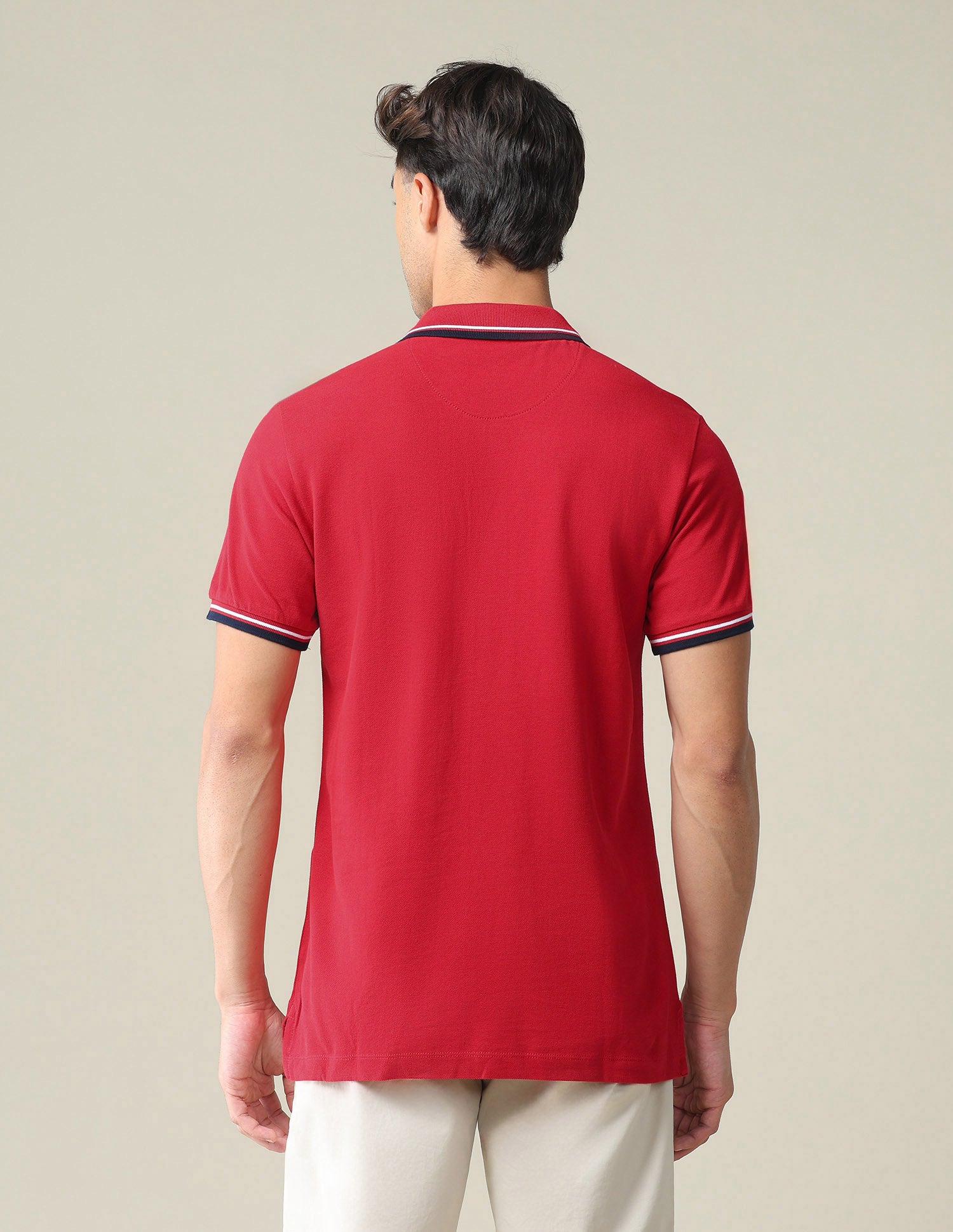 Tipped Zipper Polo Shirt Red - U.S. POLO ASSN. | Large
