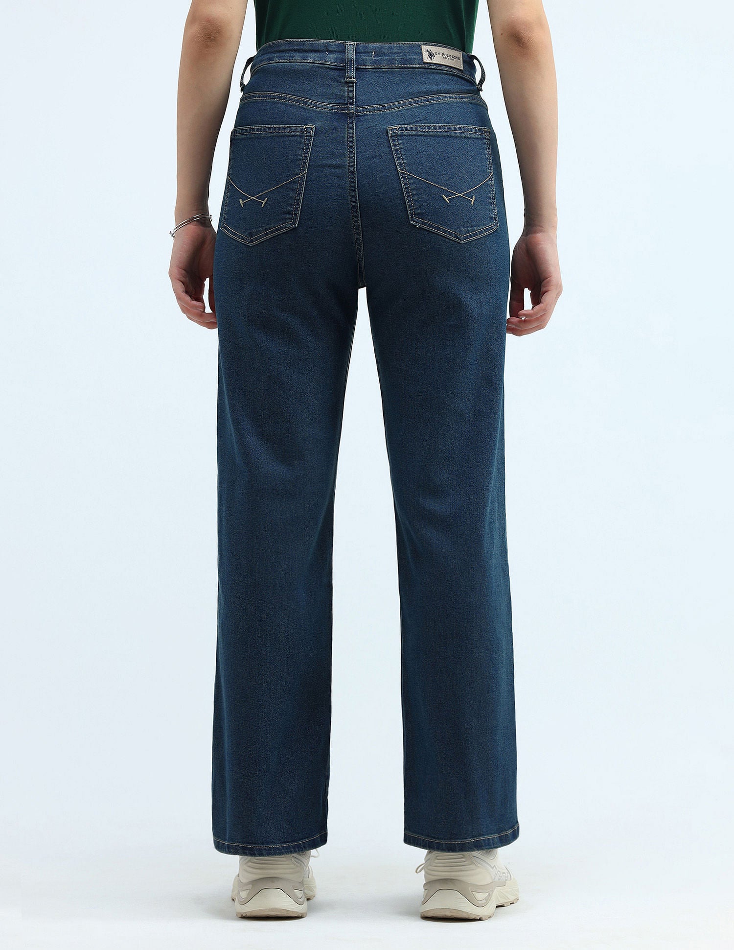 High Rise Wide Leg Jeans Blue - U.S. POLO ASSN. | Large