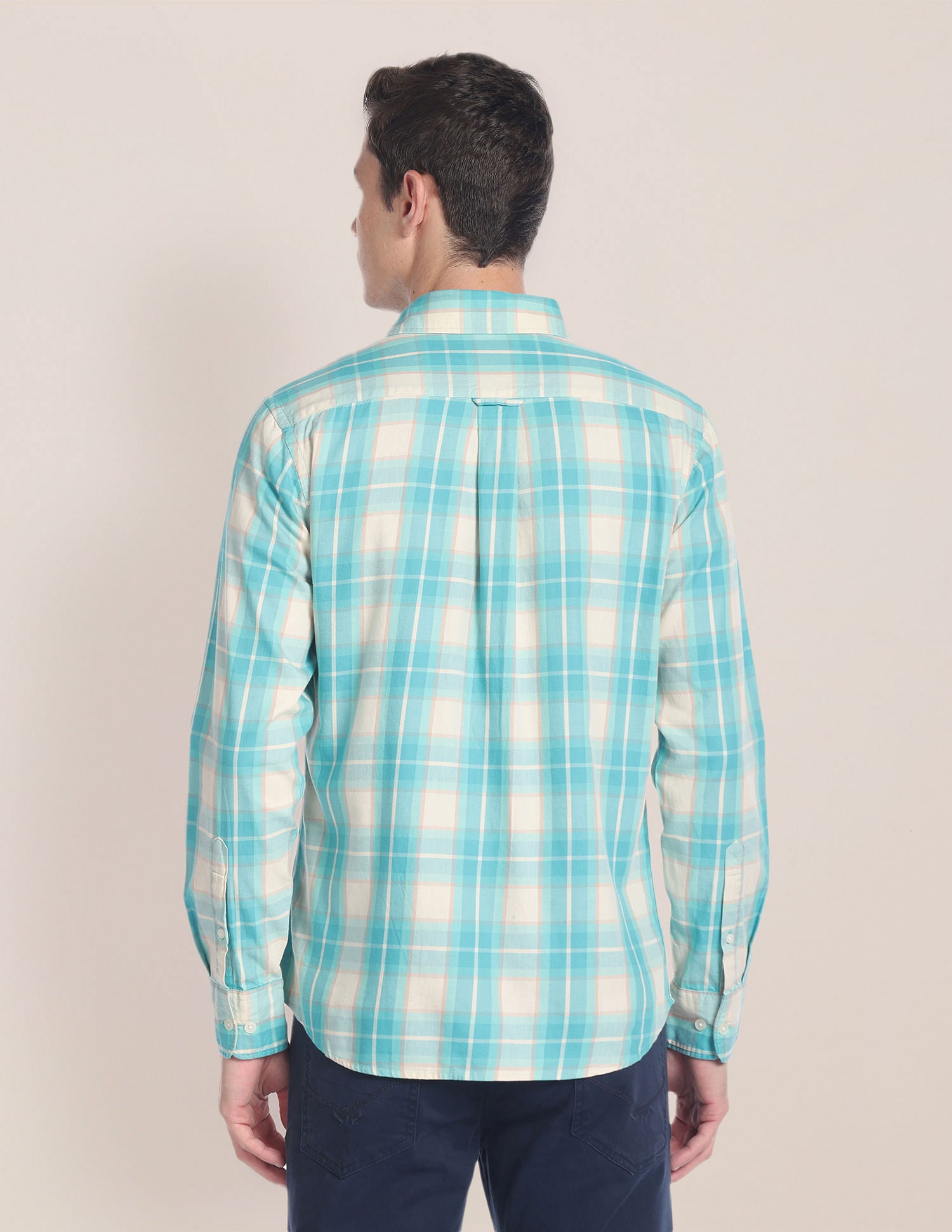 Tartan Check Twill Shirt Turquoise - U.S. POLO ASSN. | Large