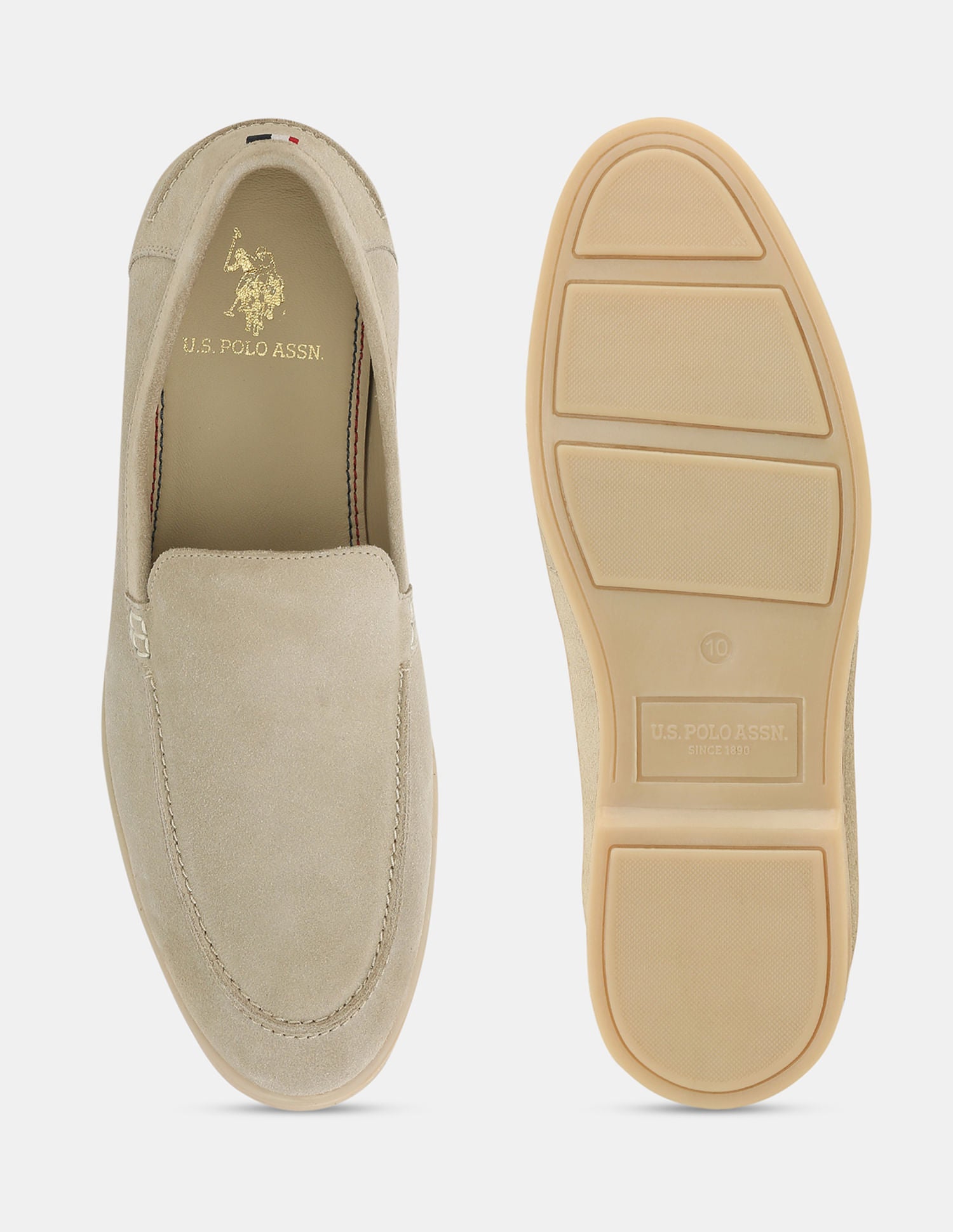 Men Round Toe Mael Slip-On Shoes Beige - U.S. Polo Assn. India | Large