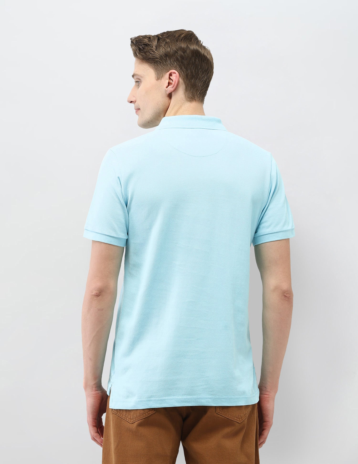 Solid Slim Fit Polo Shirt Light Blue - U.S. Polo Assn. India | Large