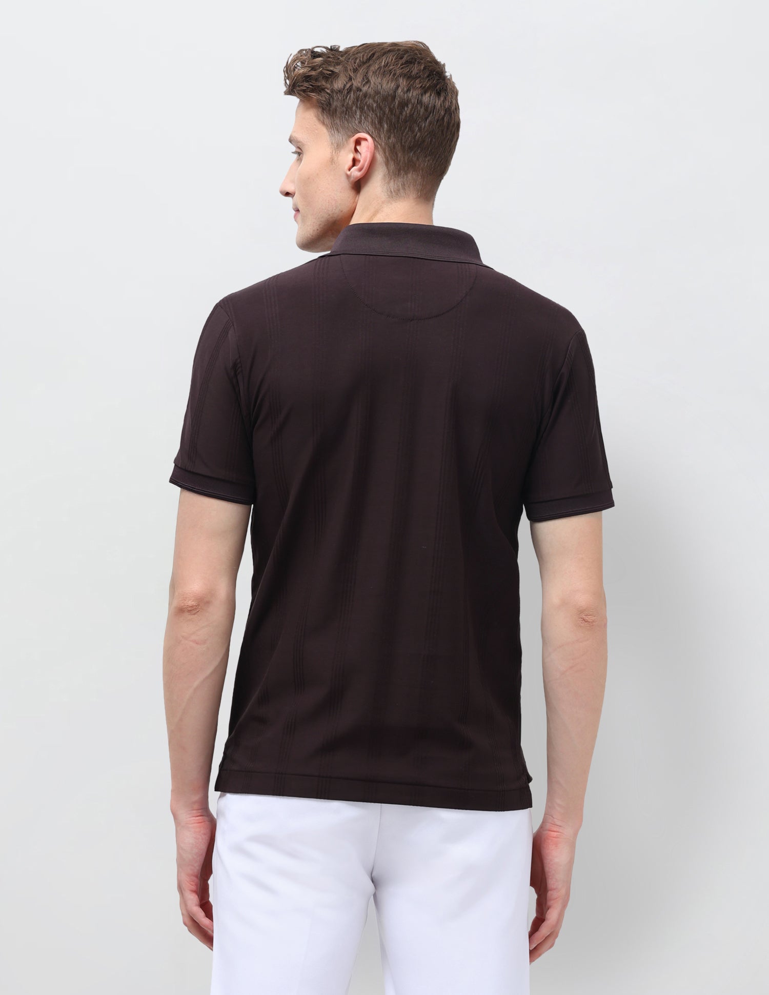 Vertical Striped Slim Fit Polo Shirt Wine - U.S. Polo Assn. India | Large