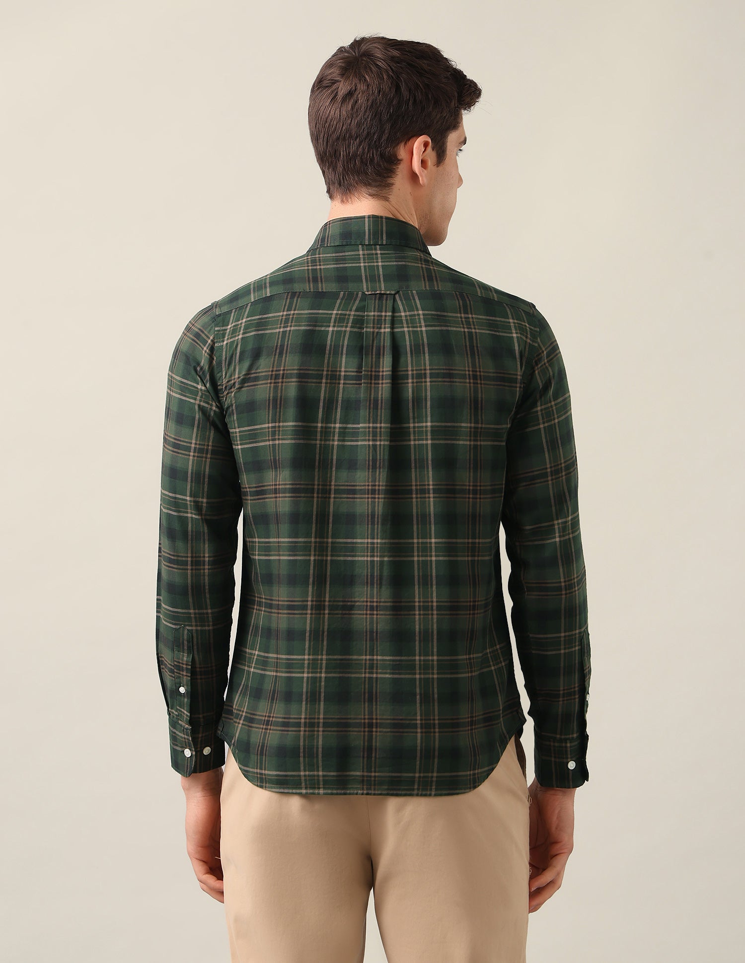 Tailored Fit Tartan Checked Shirt Olive - U.S. Polo Assn. India | Large
