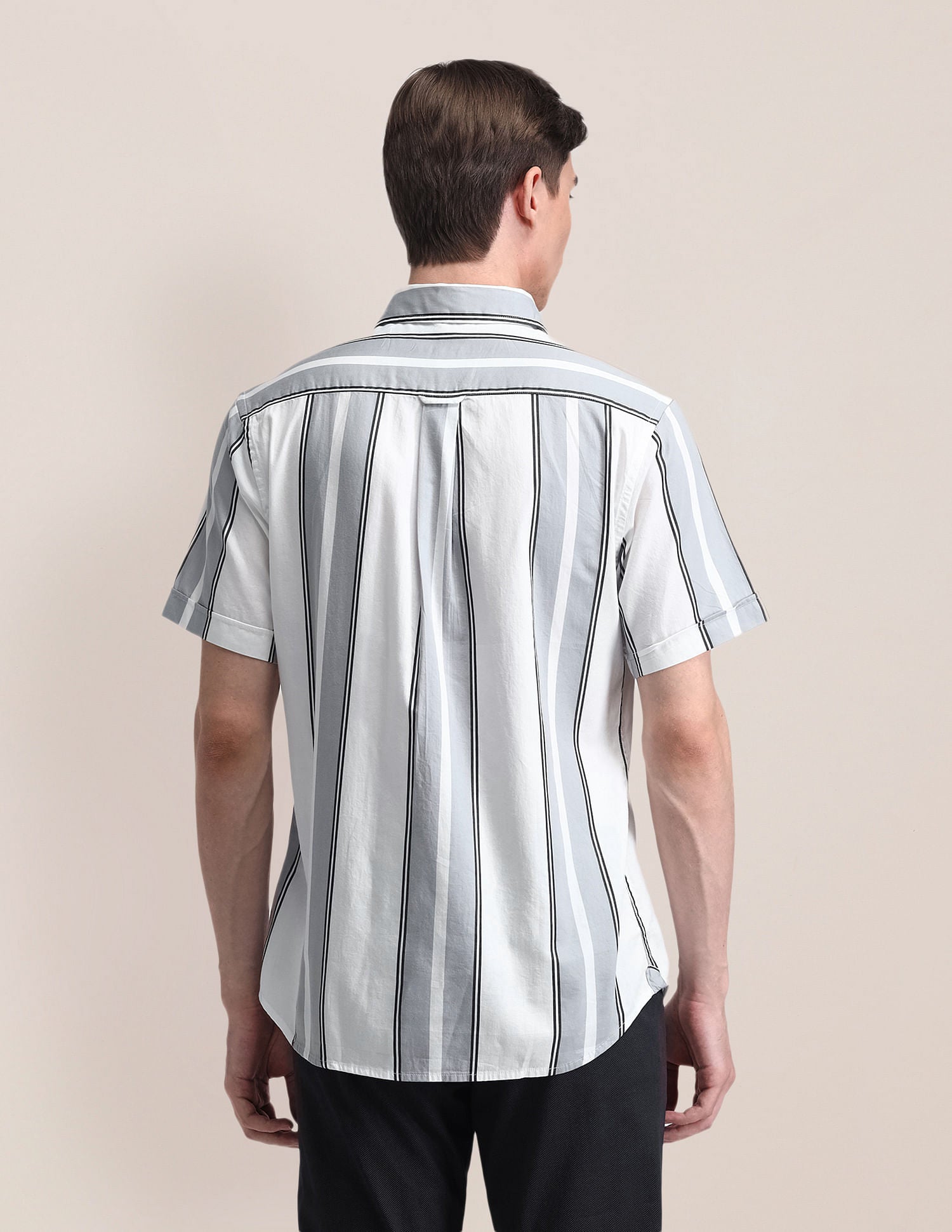 Vertical Striped Twill Shirt Grey - U.S. POLO ASSN. | Large