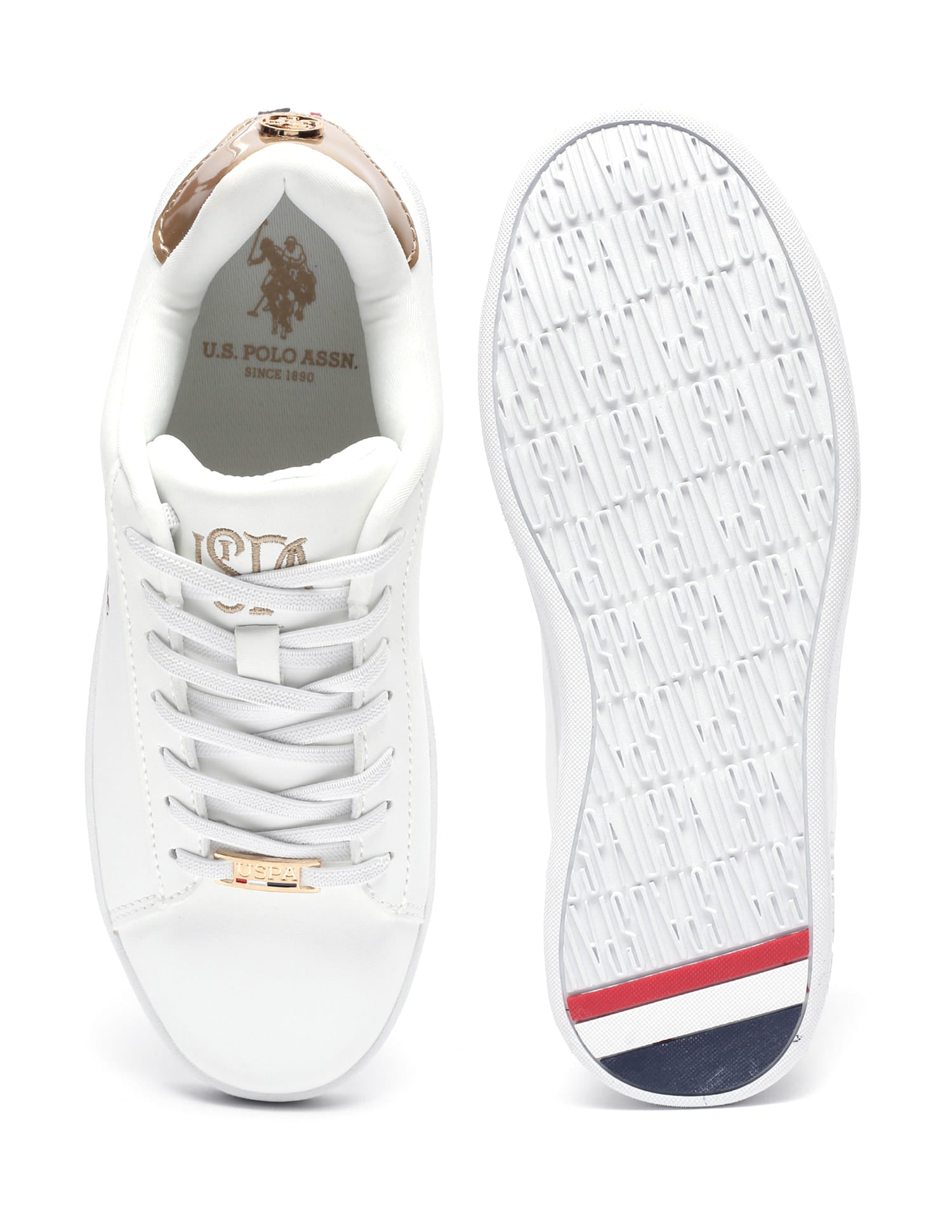 Women Metallic Logo Rylee 2.0 Sneakers Off-White - U.S. Polo Assn. India | Large