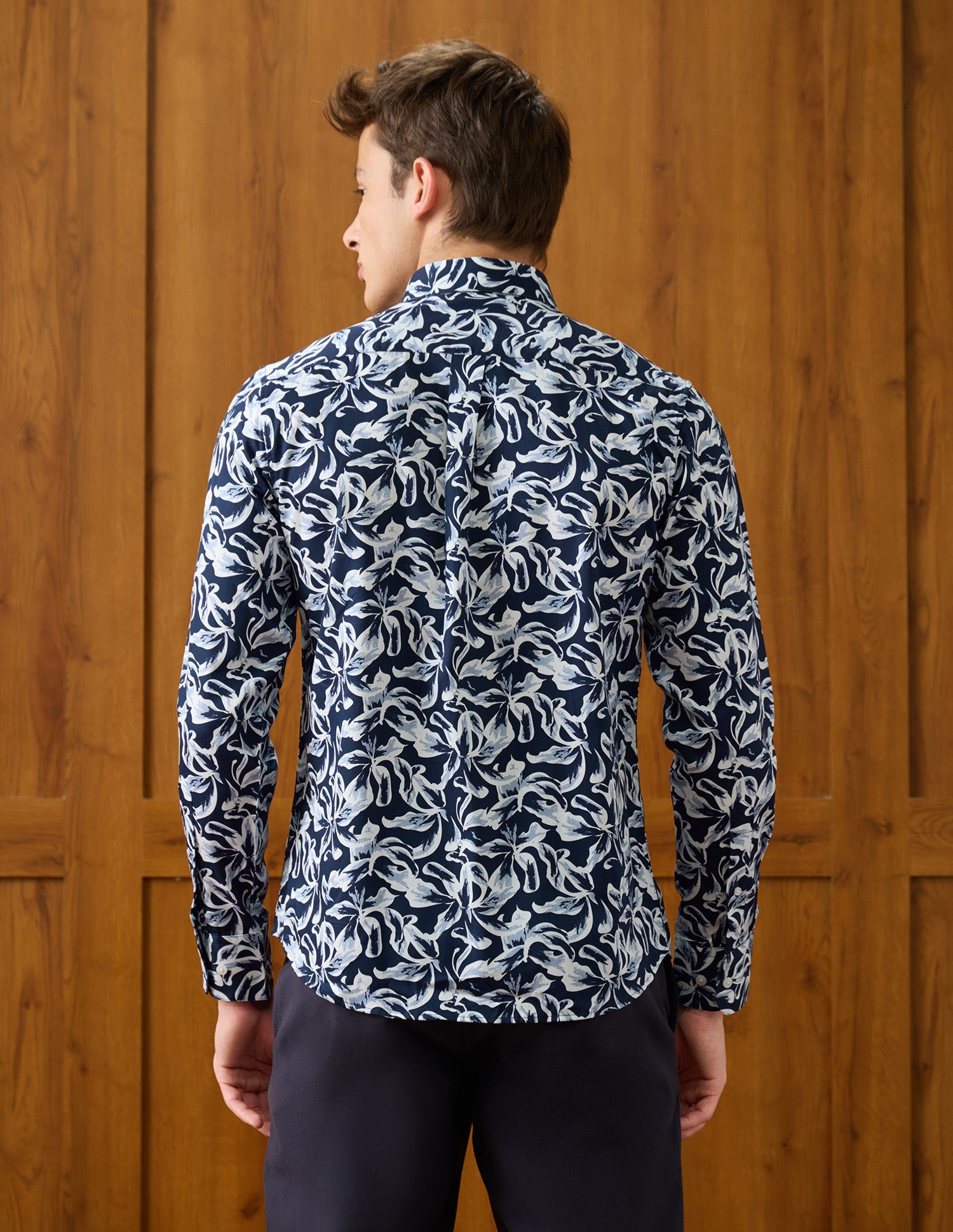 Abstract Printed Satin Shirt Navy - U.S. Polo Assn. India | Large