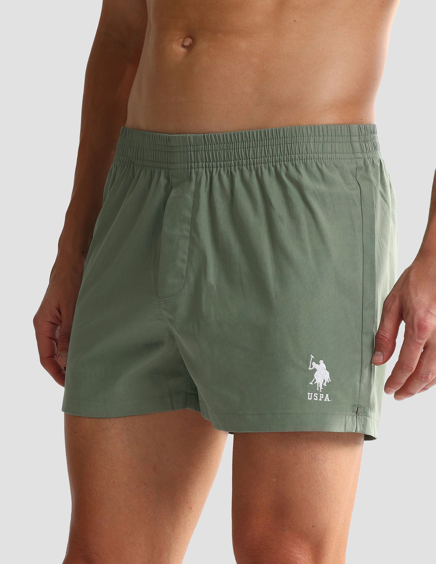 Mid Rise Solid OEX05 Shorts - Pack Of 2 Polka Dot Grey And Grey - U.S. POLO ASSN. | Large