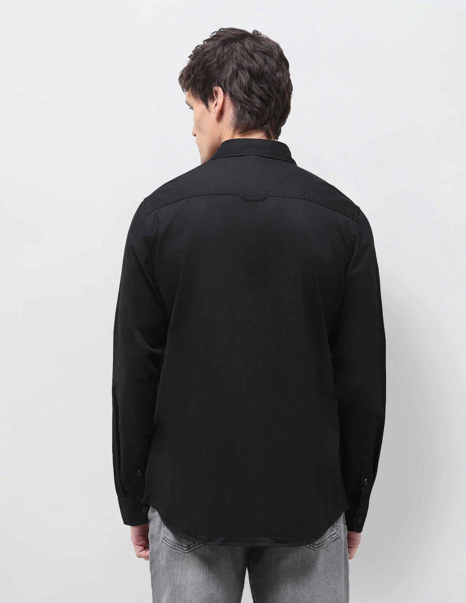 Twill Solid Shirt Black - U.S. Polo Assn. India | Large