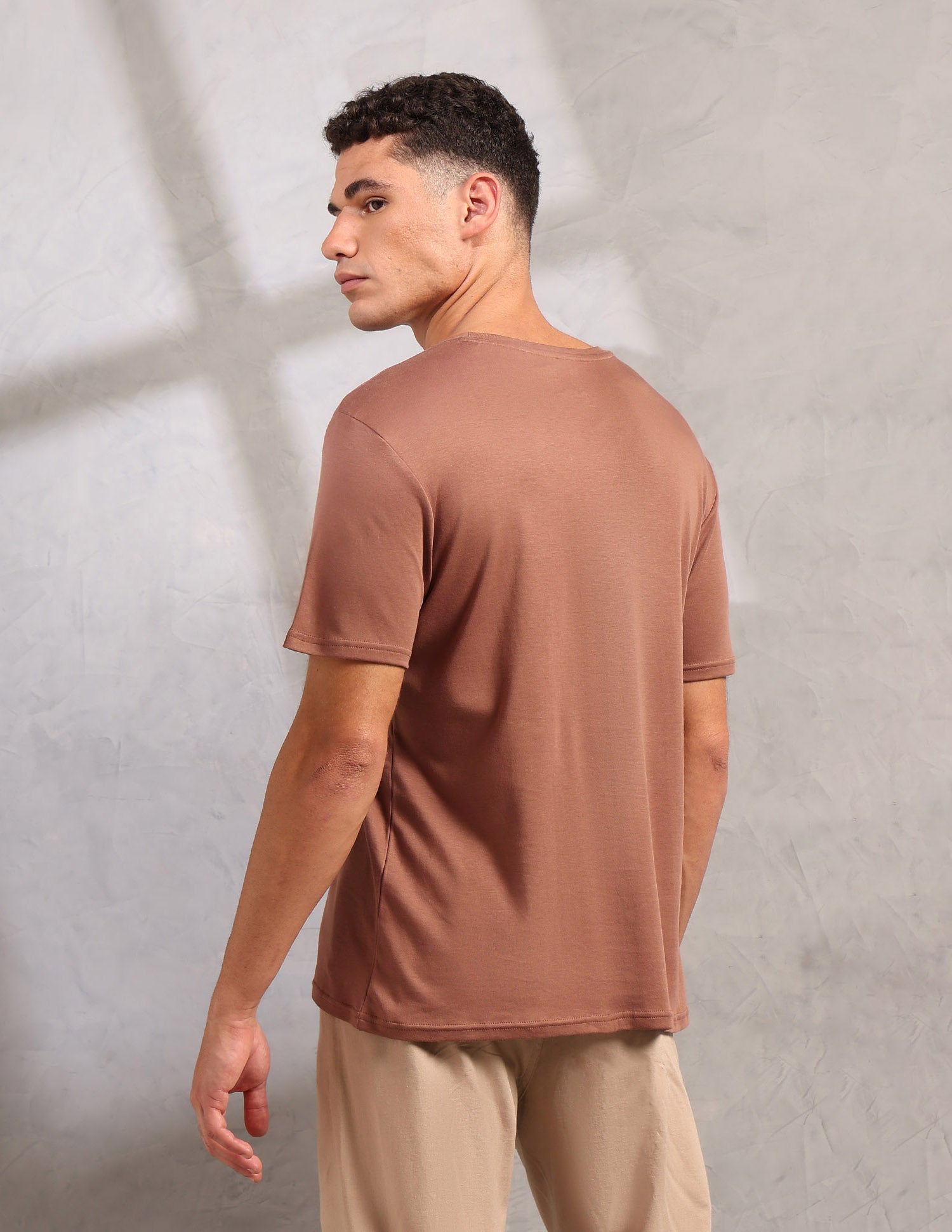 Supima Cotton Skin Safe Pe002 Lounge T-Shirt - Pack Of 1 Russet - U.S. Polo Assn. India | Large