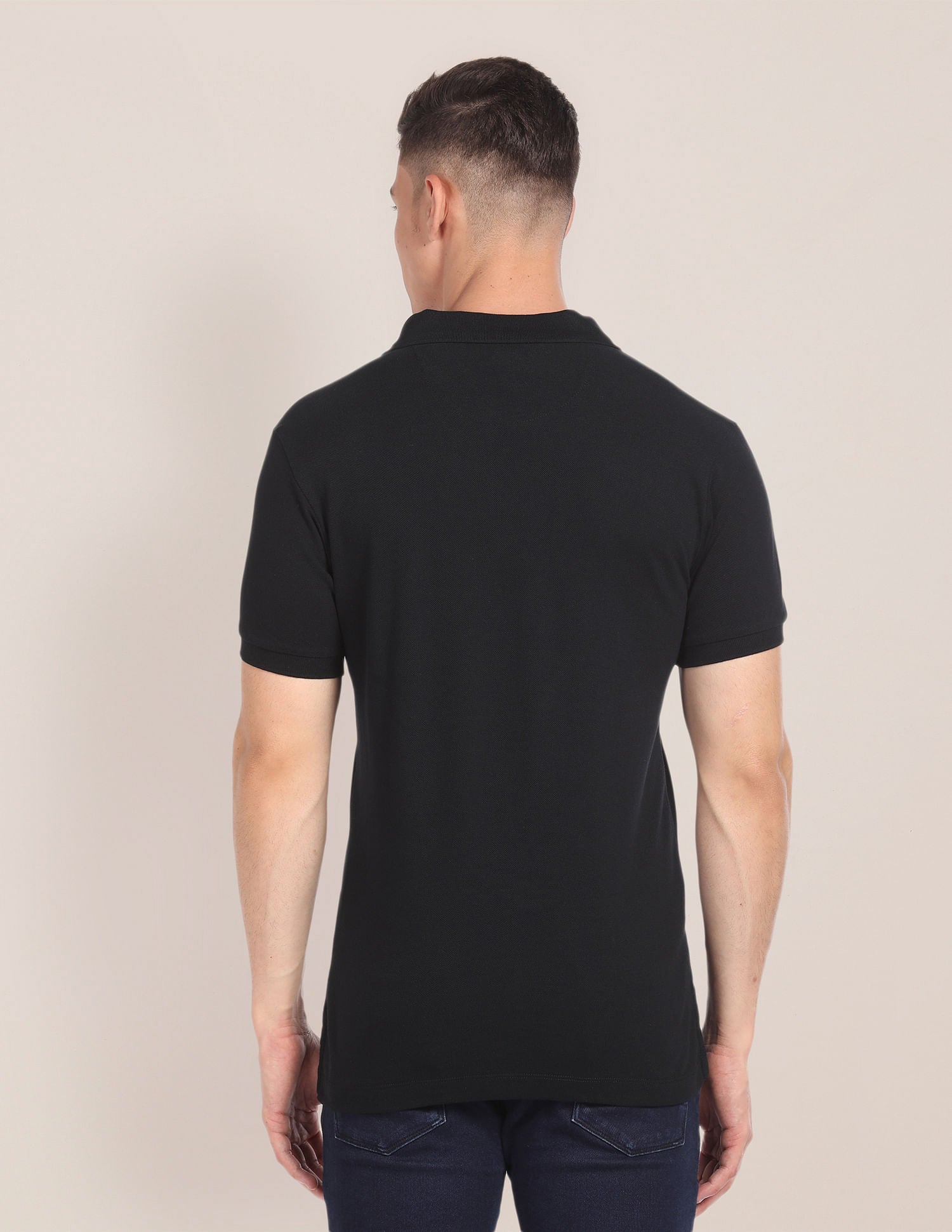 Slim Fit Cotton Polo Shirt Black - U.S. POLO ASSN. | Large