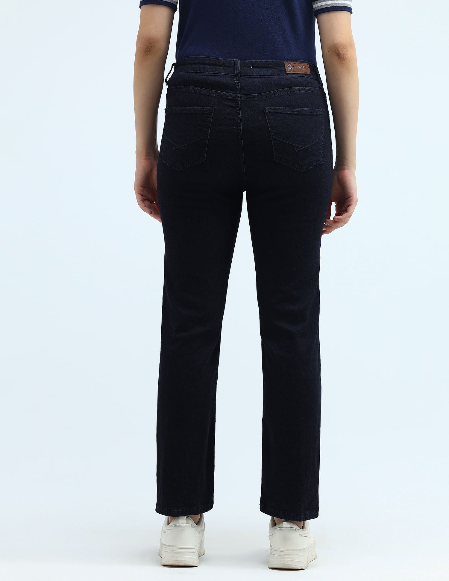 High Rise Straight Fit Jeans Dark Blue - U.S. Polo Assn. India | Large