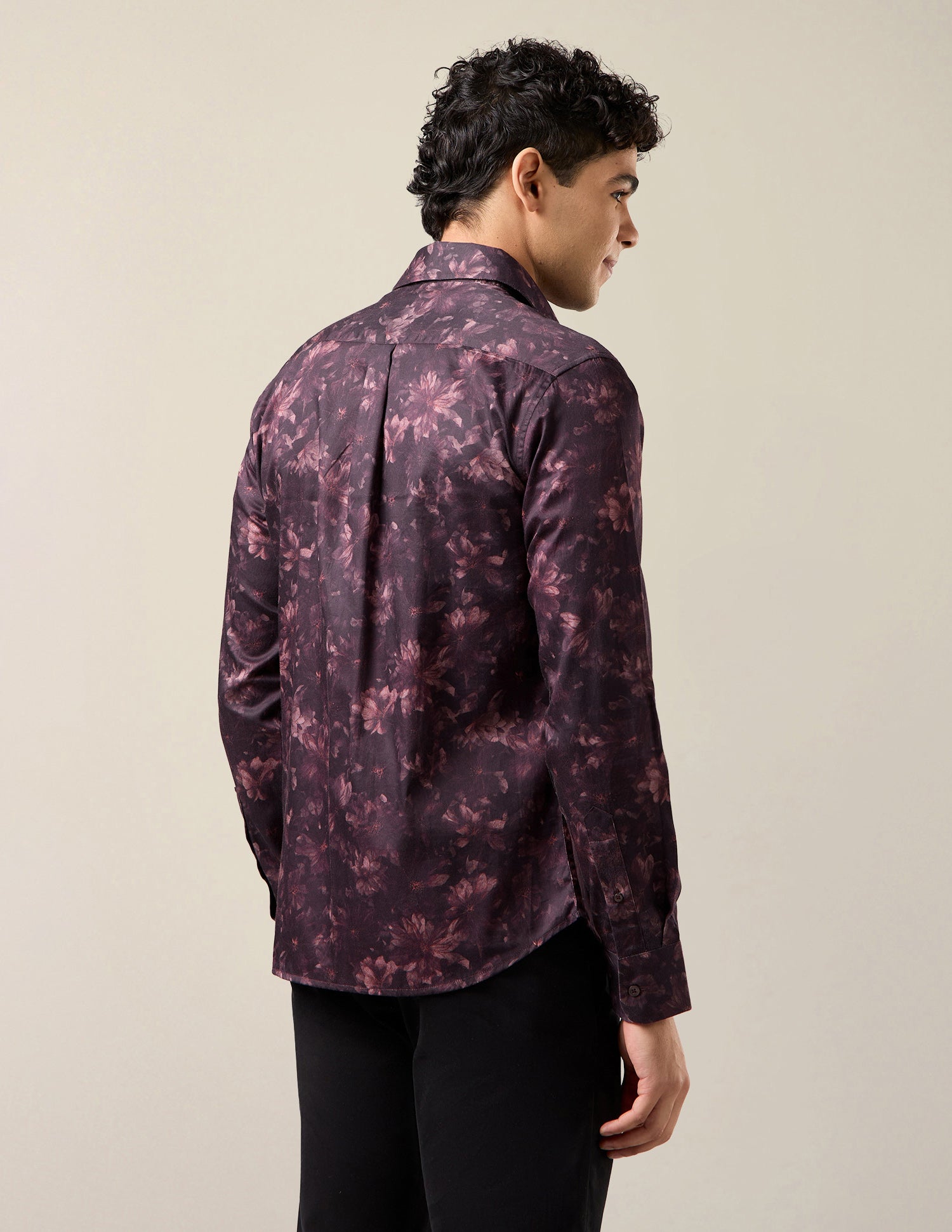 Floral Printed Satin Shirt Brown - U.S. Polo Assn. India | Large