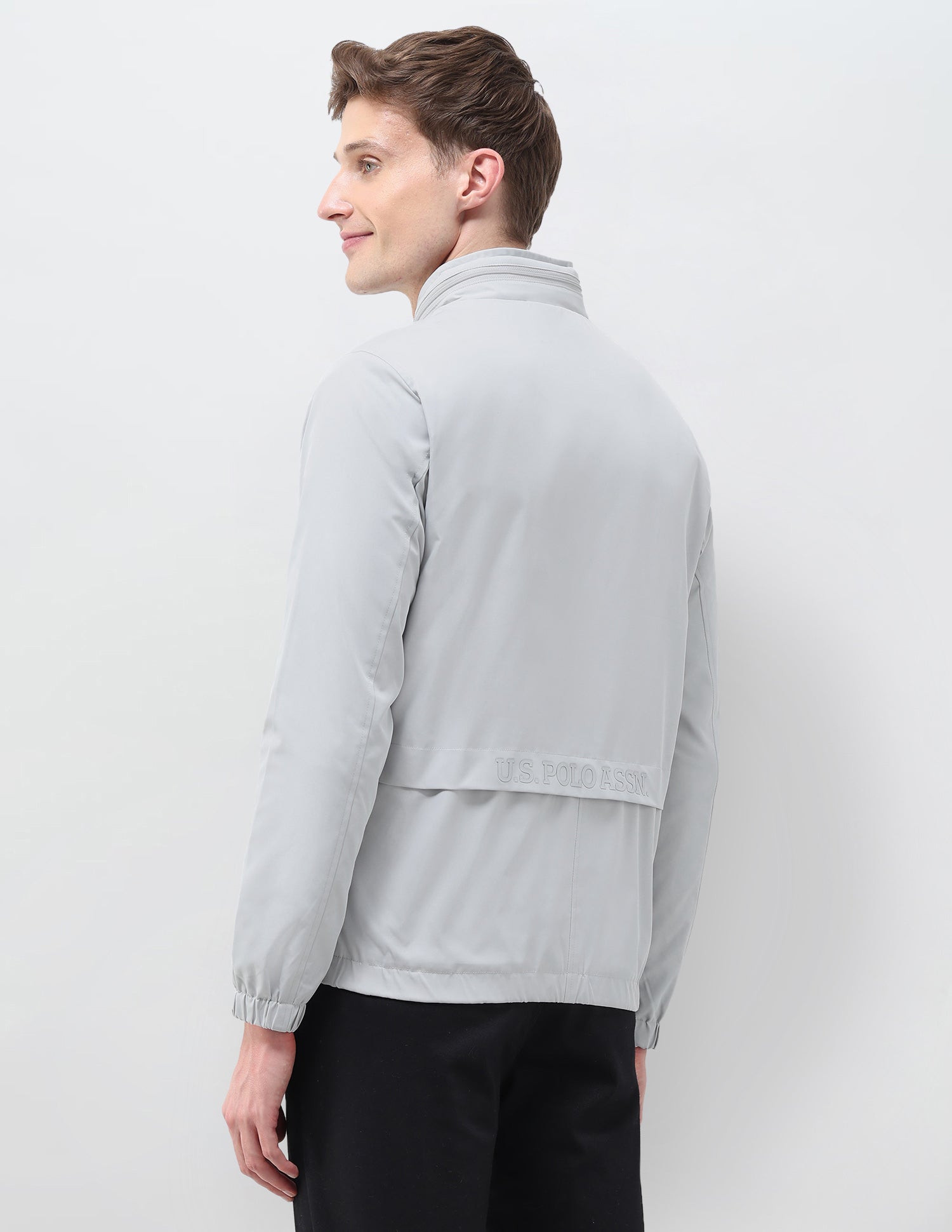 Regular Fit Solid Packable Hood Jacket Grey - U.S. Polo Assn. India | Large